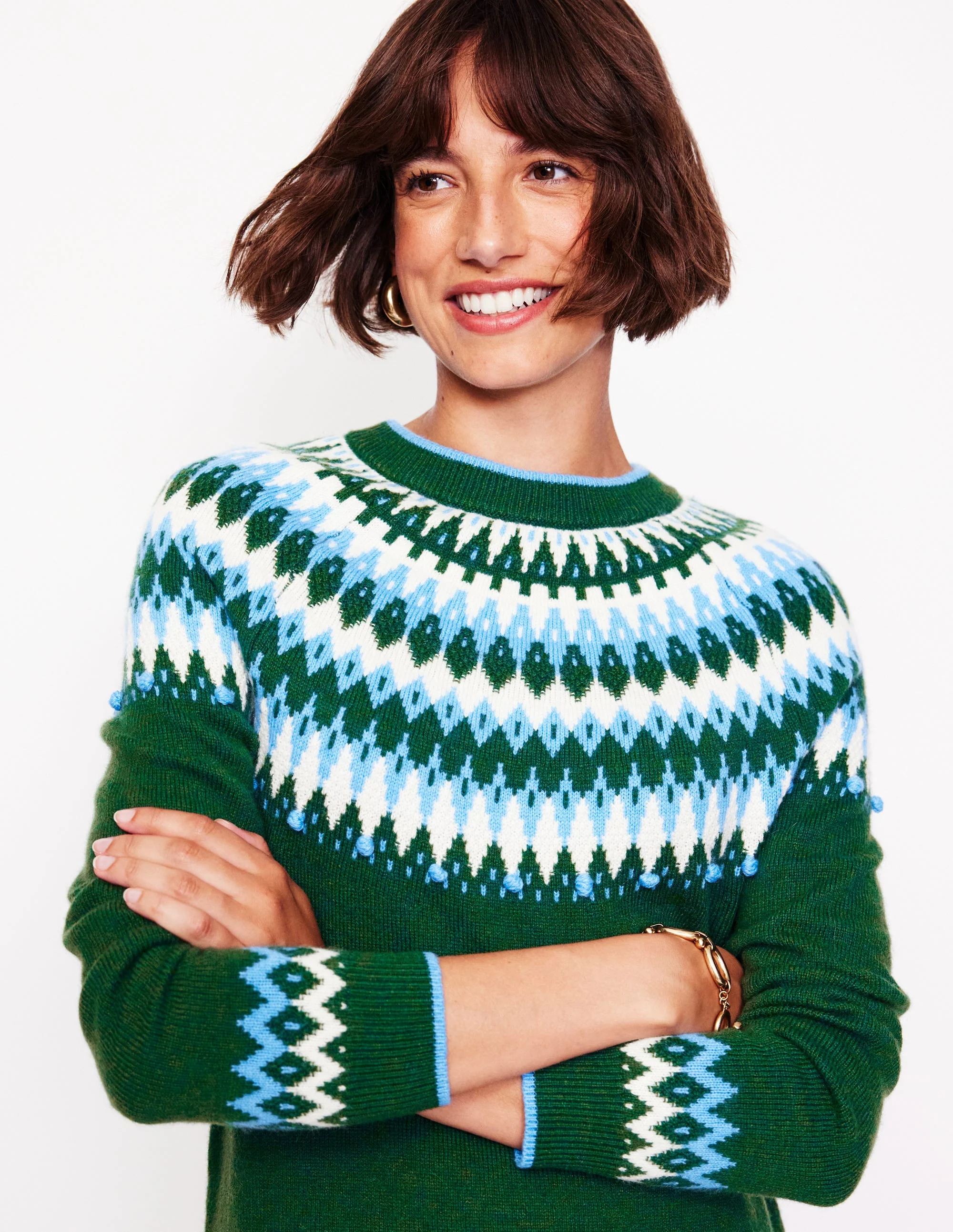 Eleanor Fair Isle Dress-Pine, Fair Isle - Image 2