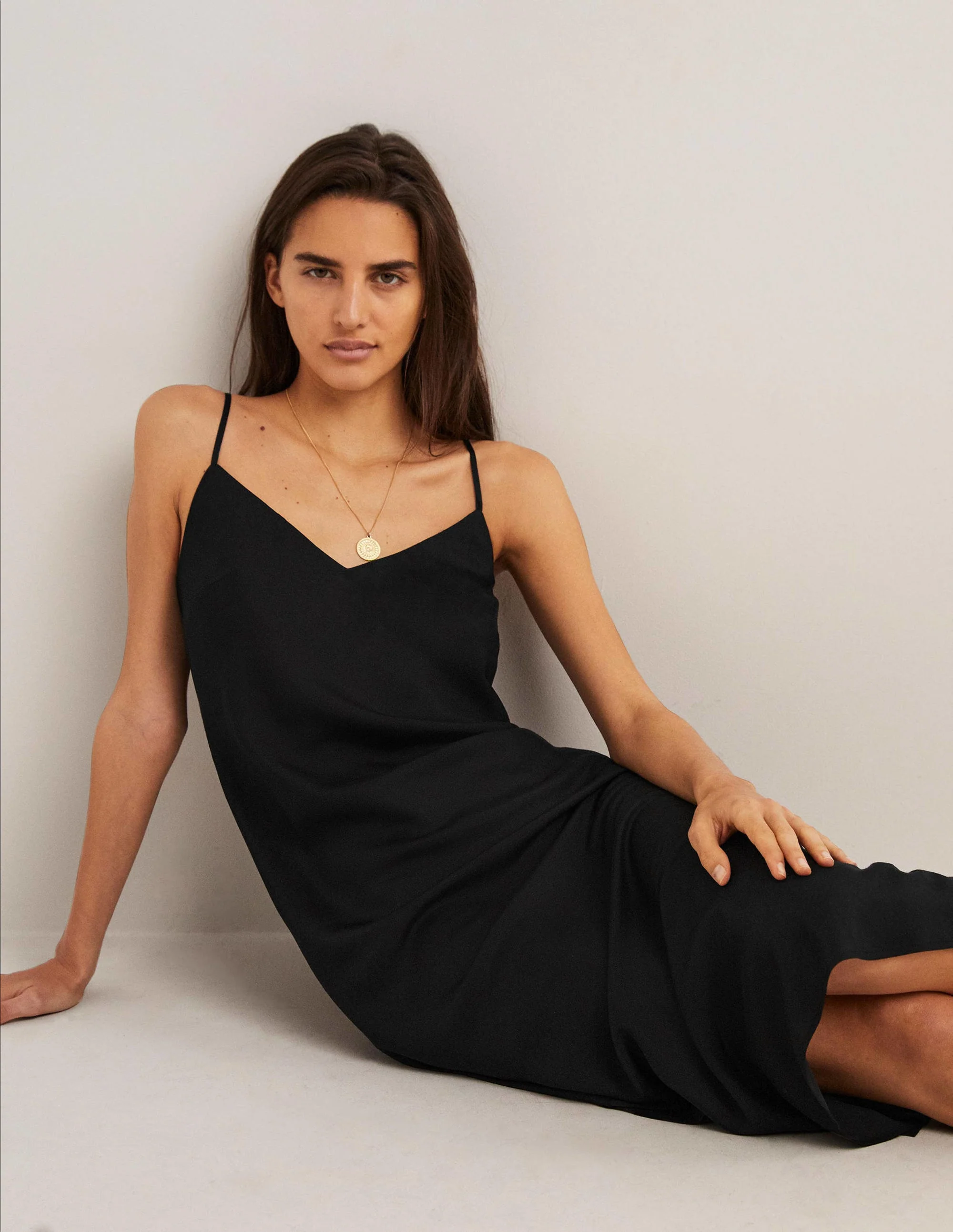 Elena Midi Slip Dress-Black - Image 5