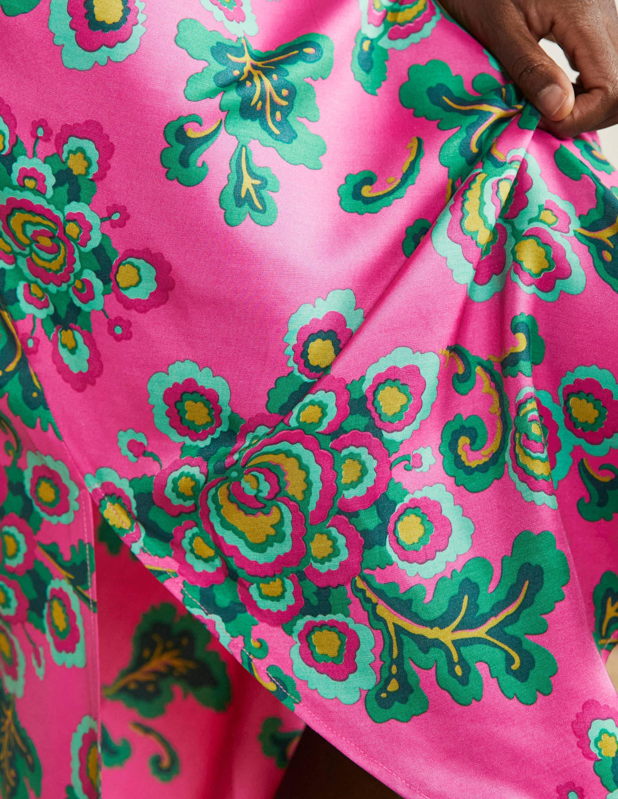 Elena Midi Slip Dress-Party Pink, Wild Blooms - Image 2
