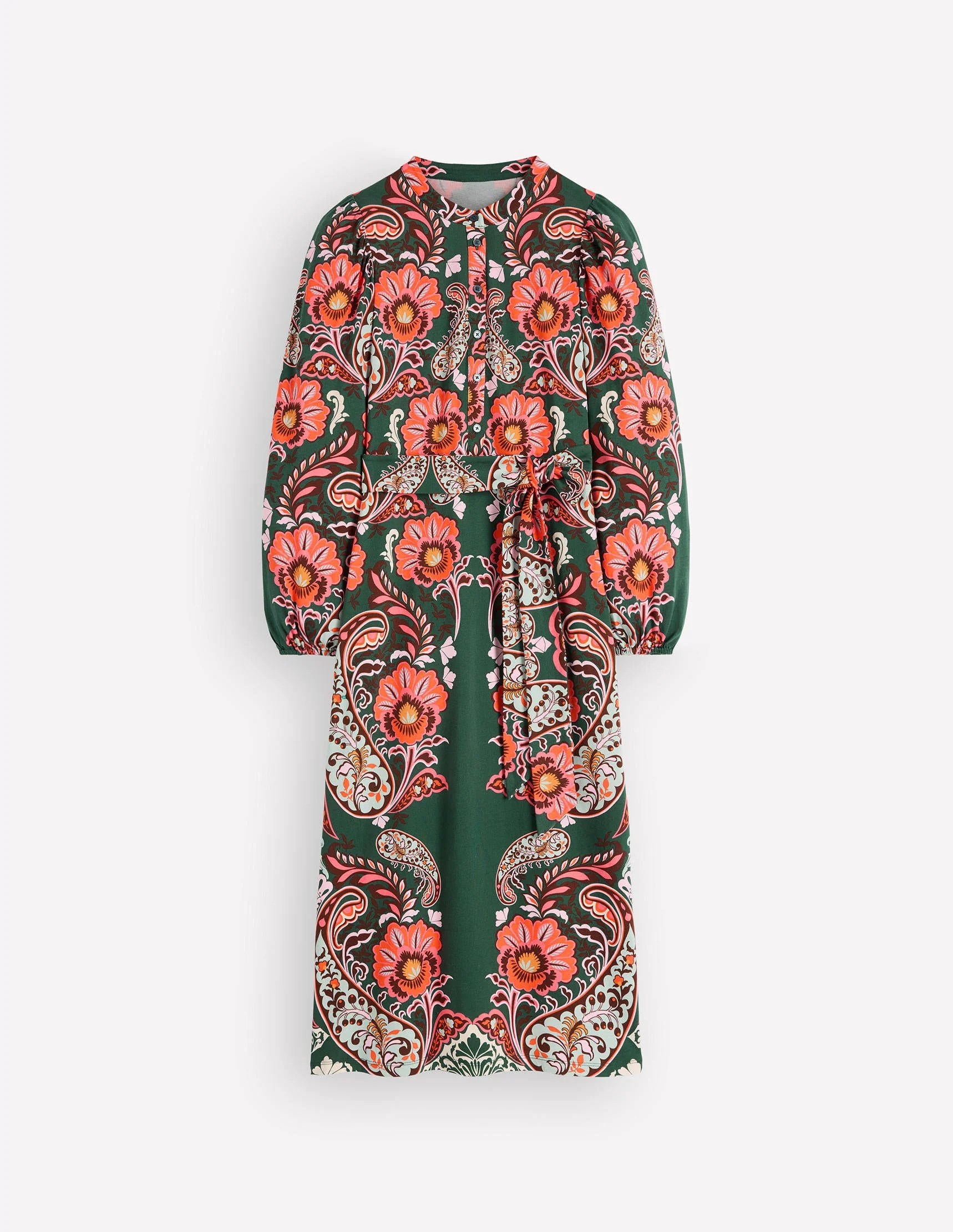 Eli Seamed Sleeve Jersey Dress-Hunter Green, Bohemia Dream - Image 9