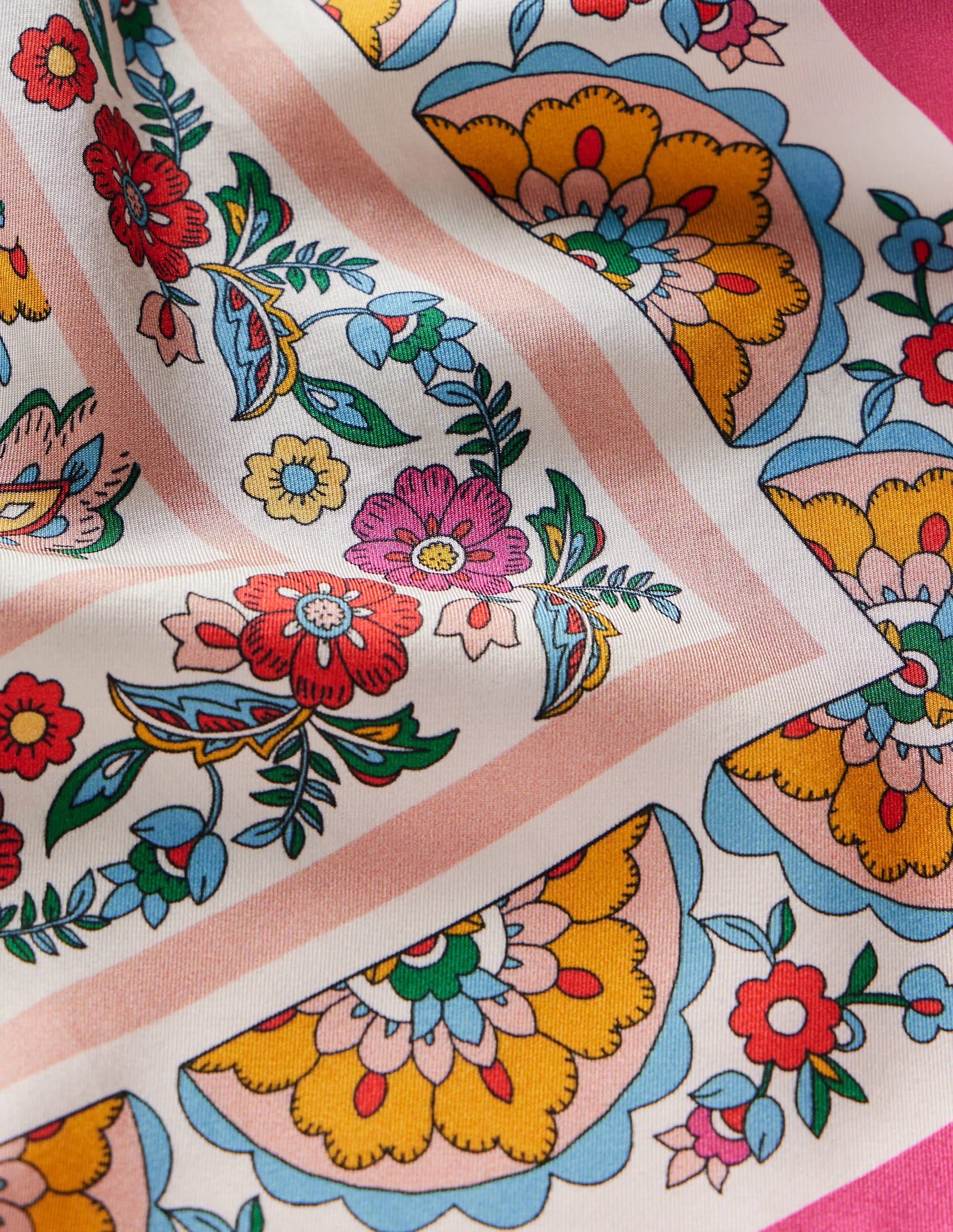 Elisabeth Silk Square Scarf-Multi, Botanical Paisley - Image 4