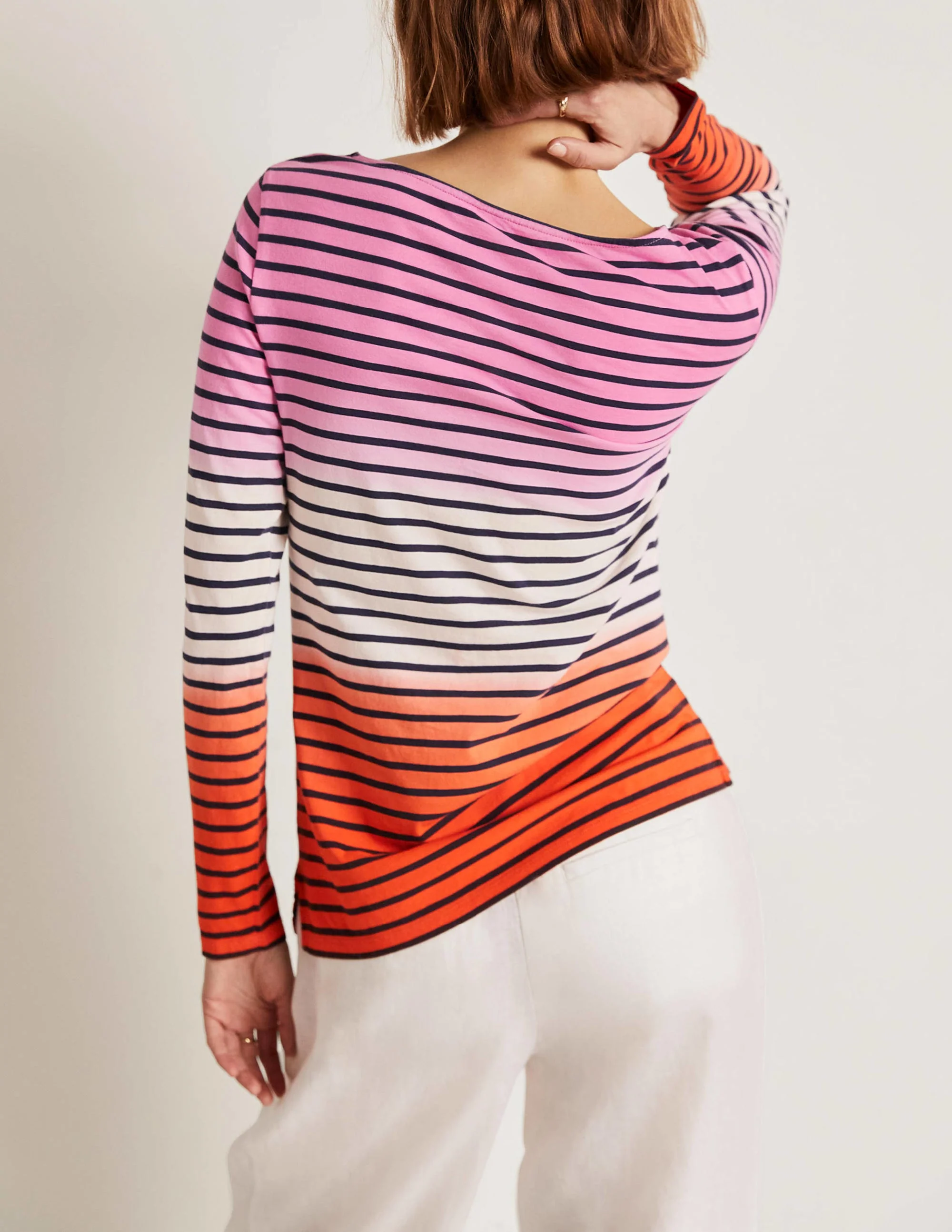 Ella Long Sleeve Breton-Bon Bon/Firecracker Ombre - Image 3