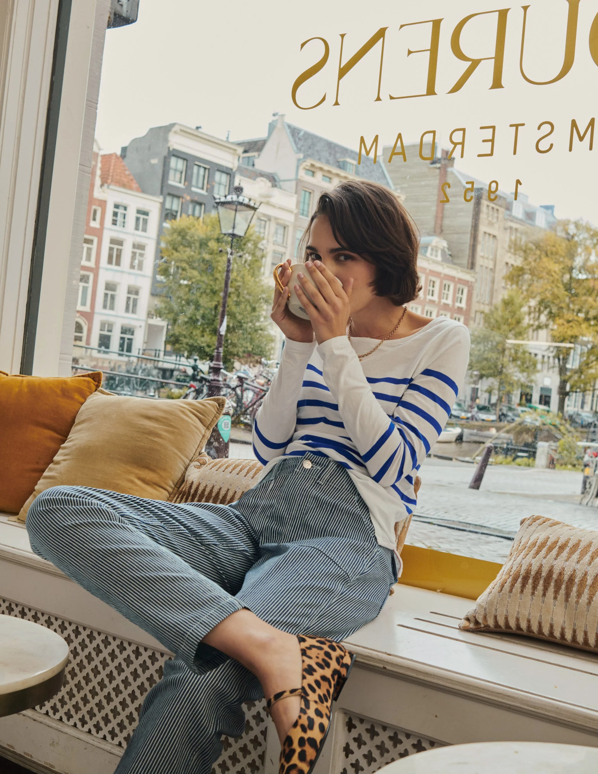 Ella Long Sleeve Breton-Ivory, Blue Placement - Image 5