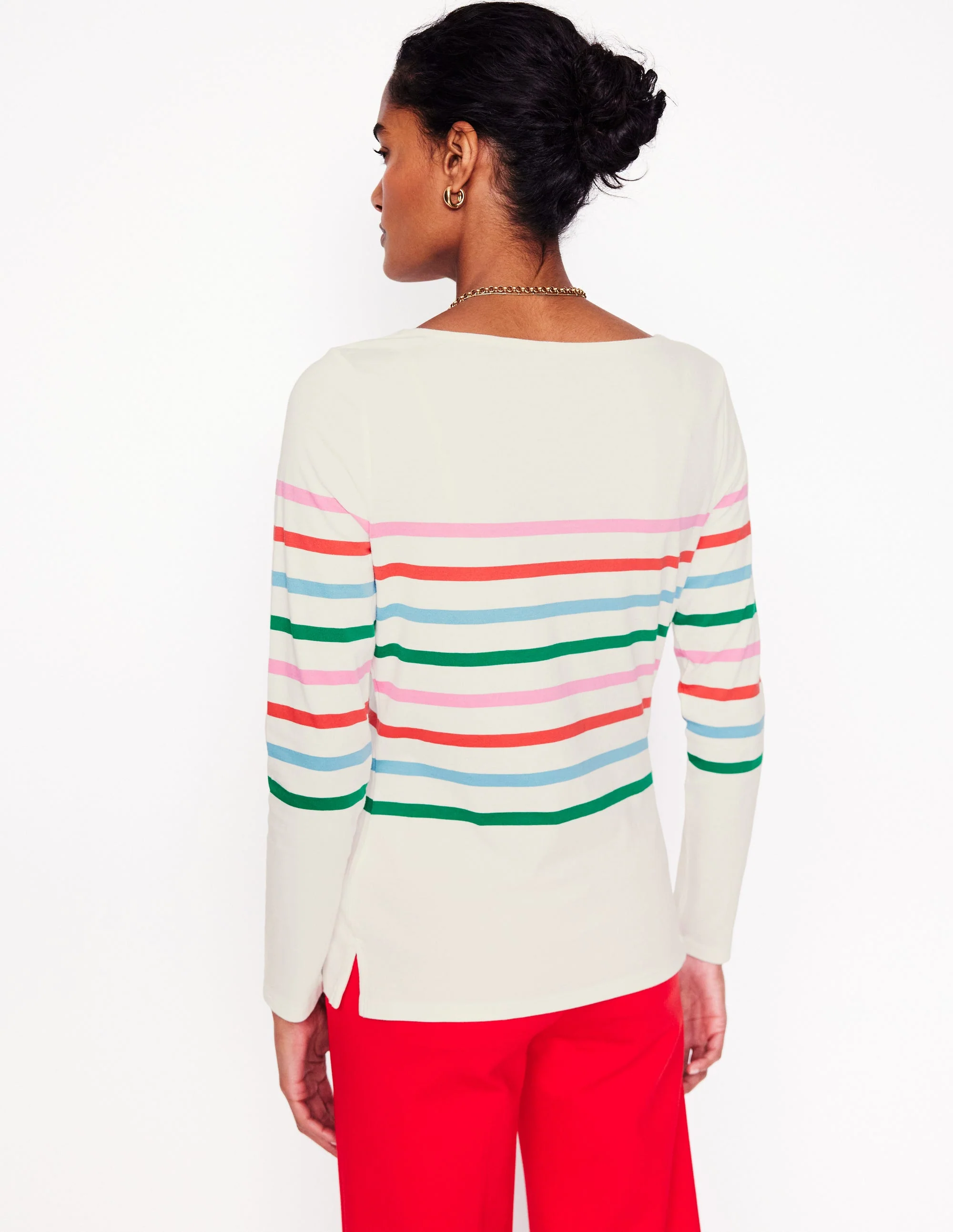 Ella Long Sleeve Breton-Ivory, Multi Placement - Image 3