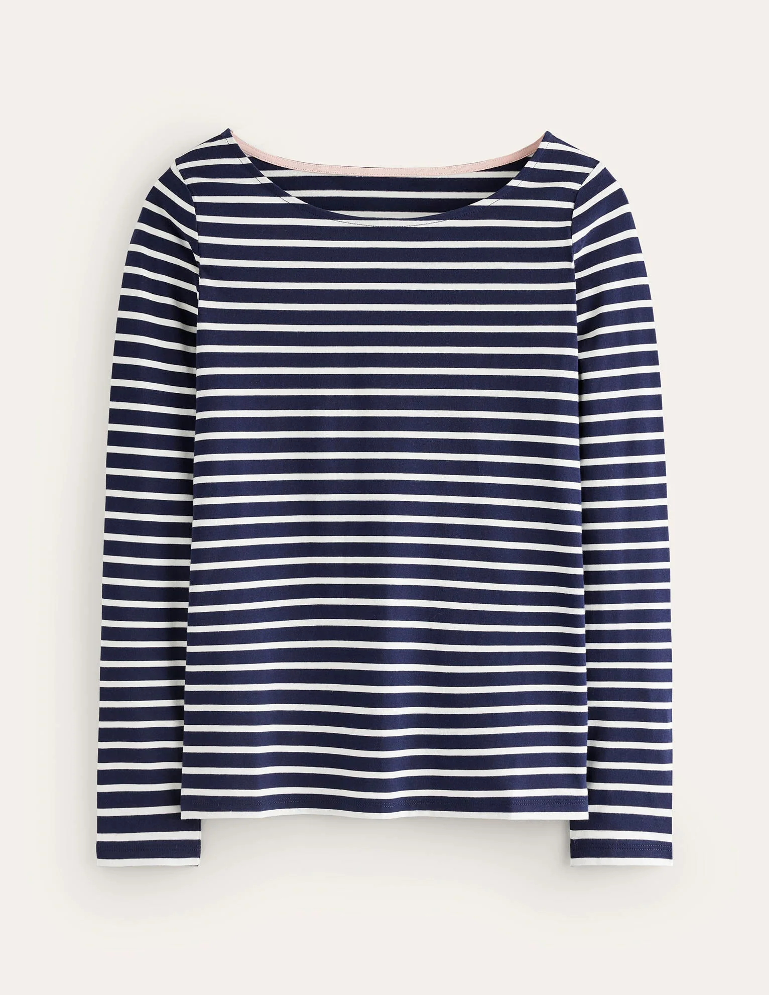 Ella Long Sleeve Breton-Navy, Ivory - Image 5