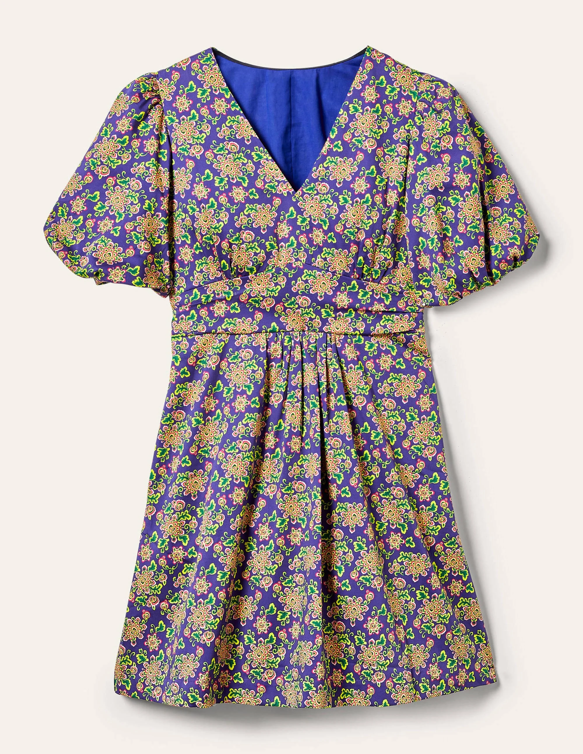 Ella Puff Sleeve Dress-Atlantic Ocean, Wild Blooms - Image 5