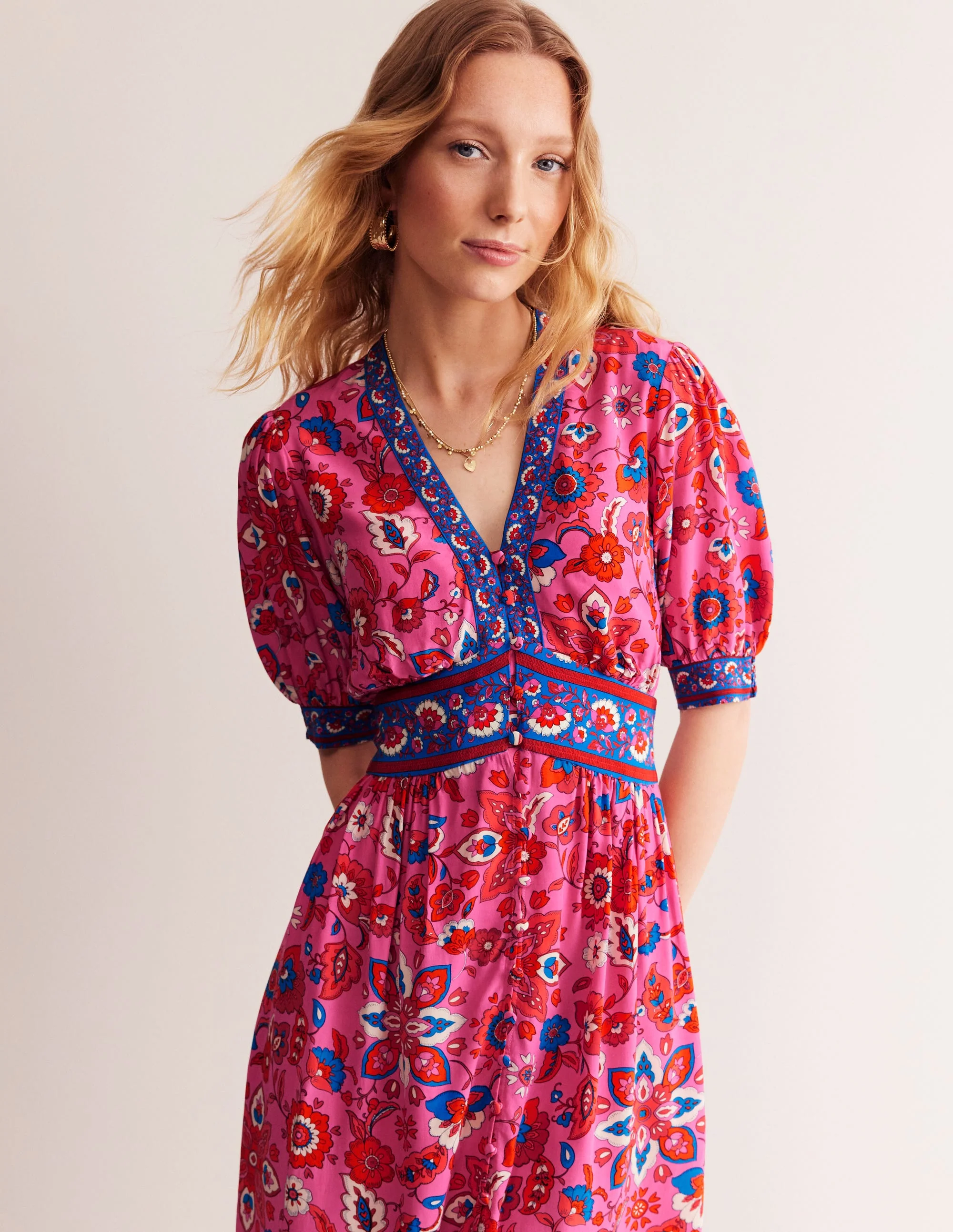 Elsa Midi Tea Dress-Sangria Sunset, Hotch - Image 4
