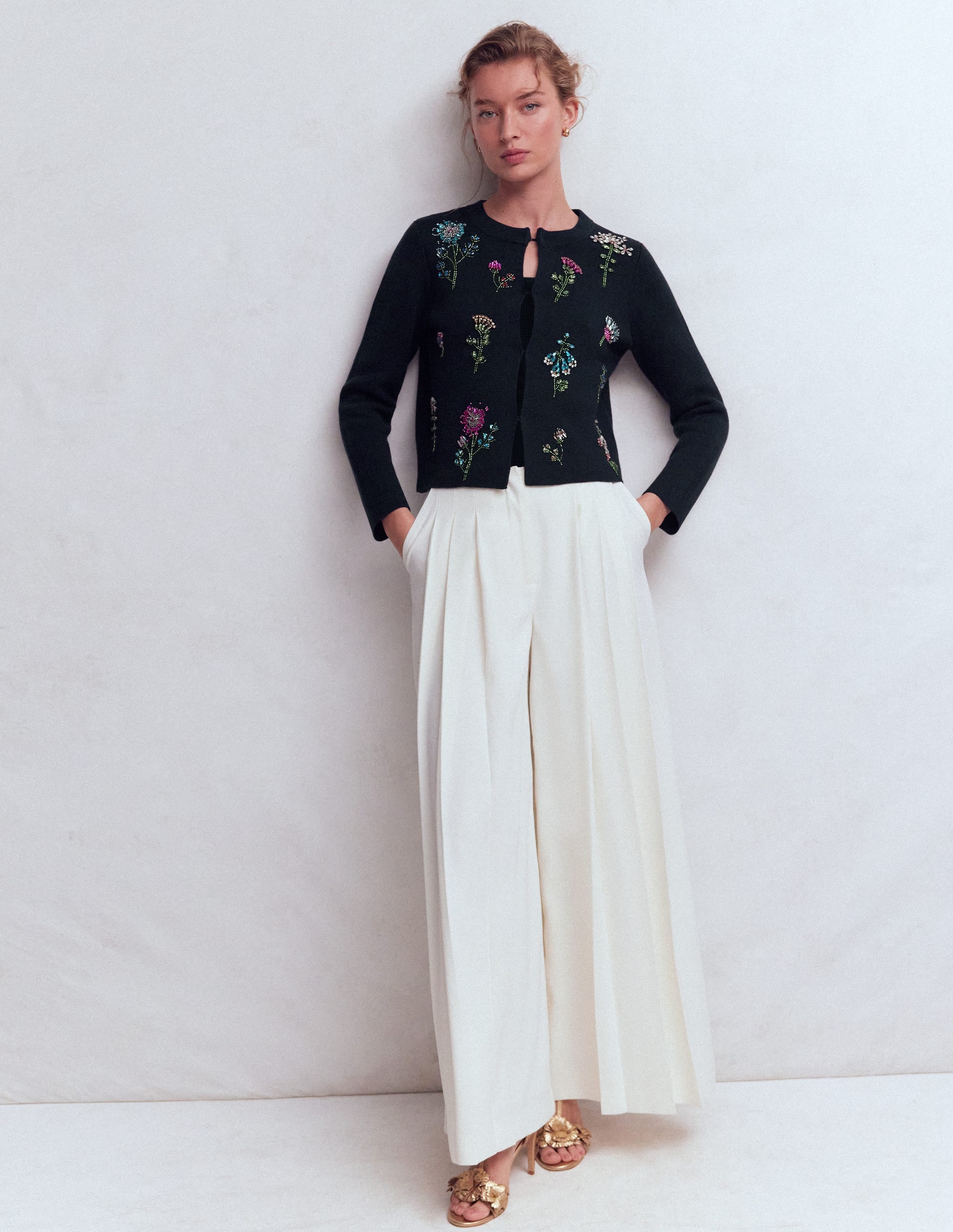 Embellished Knit Cardigan-Navy - Image 4
