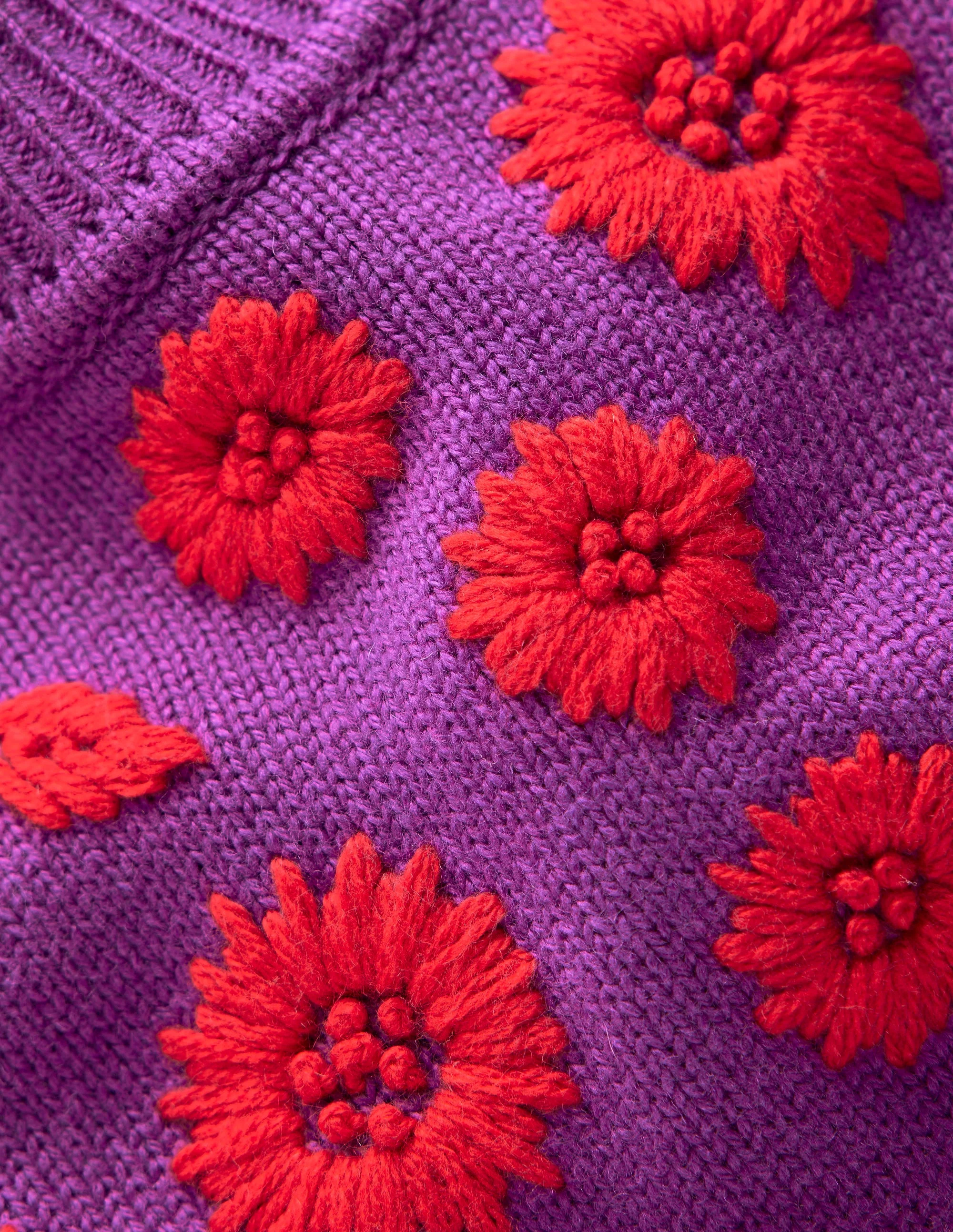Embroidered Floral Jumper-Regal Purple - Image 6