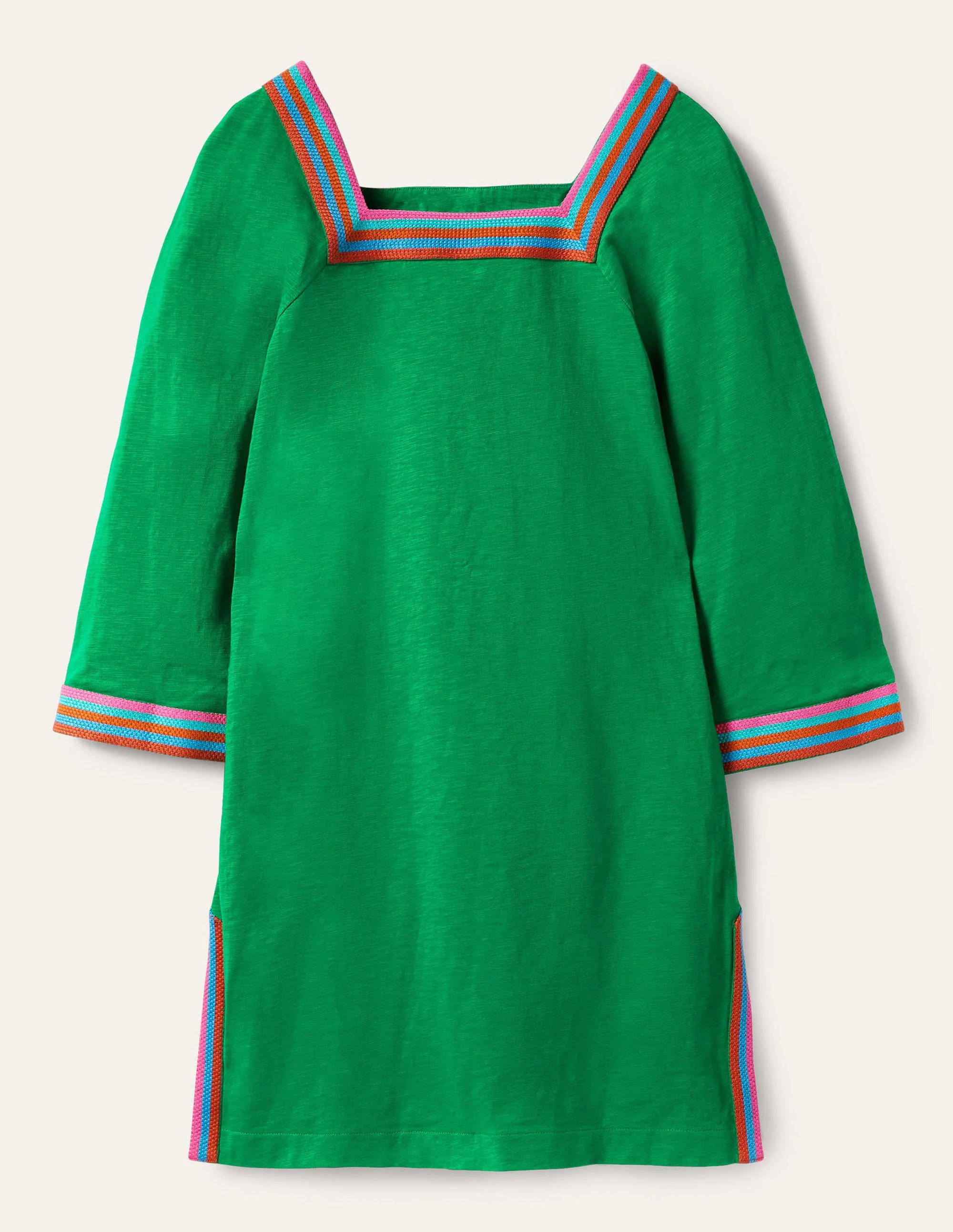 Embroidered Jersey Tunic-Rich Emerald - Image 6