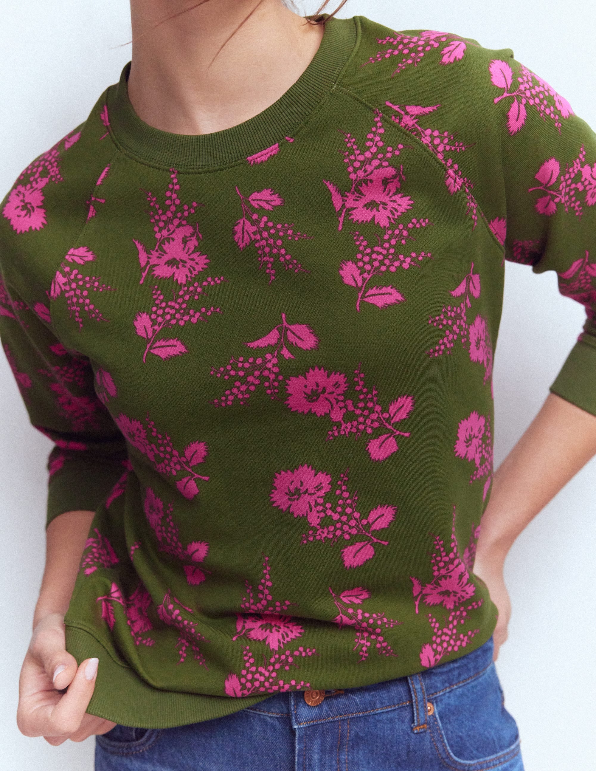 Emi Printed Sweatshirt-Mayfly, Blossomy Sprig Medium - Image 2