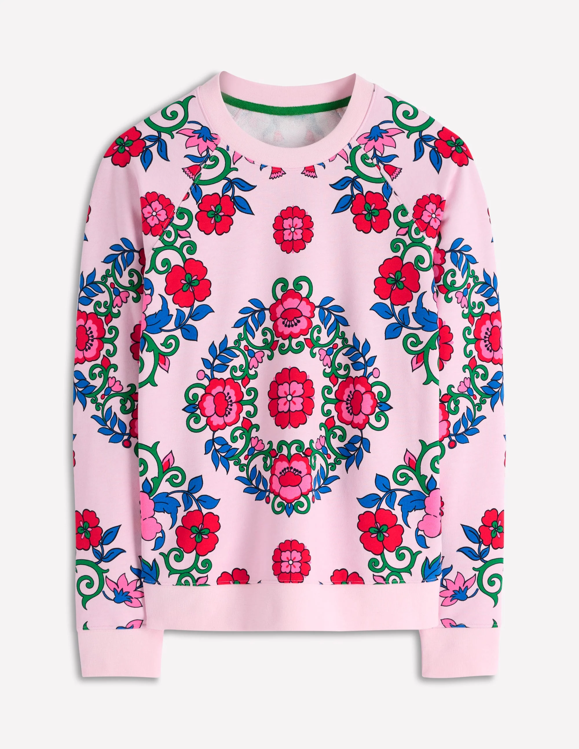 Emi Printed Sweatshirt-Pink, Ornamental Lattice - Image 5