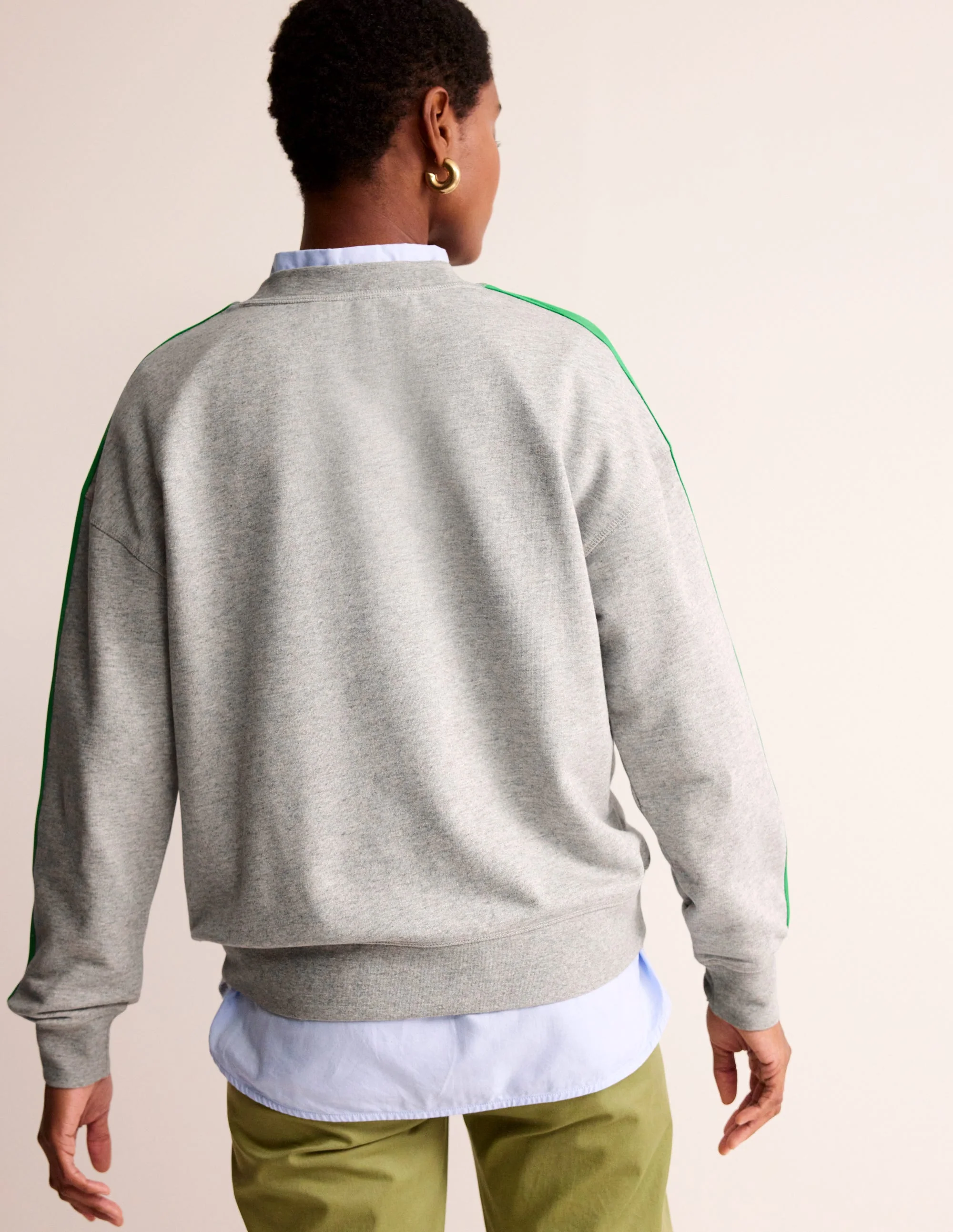 Emi Relaxed Sweatshirt-Grey Neon Stripe - Image 3