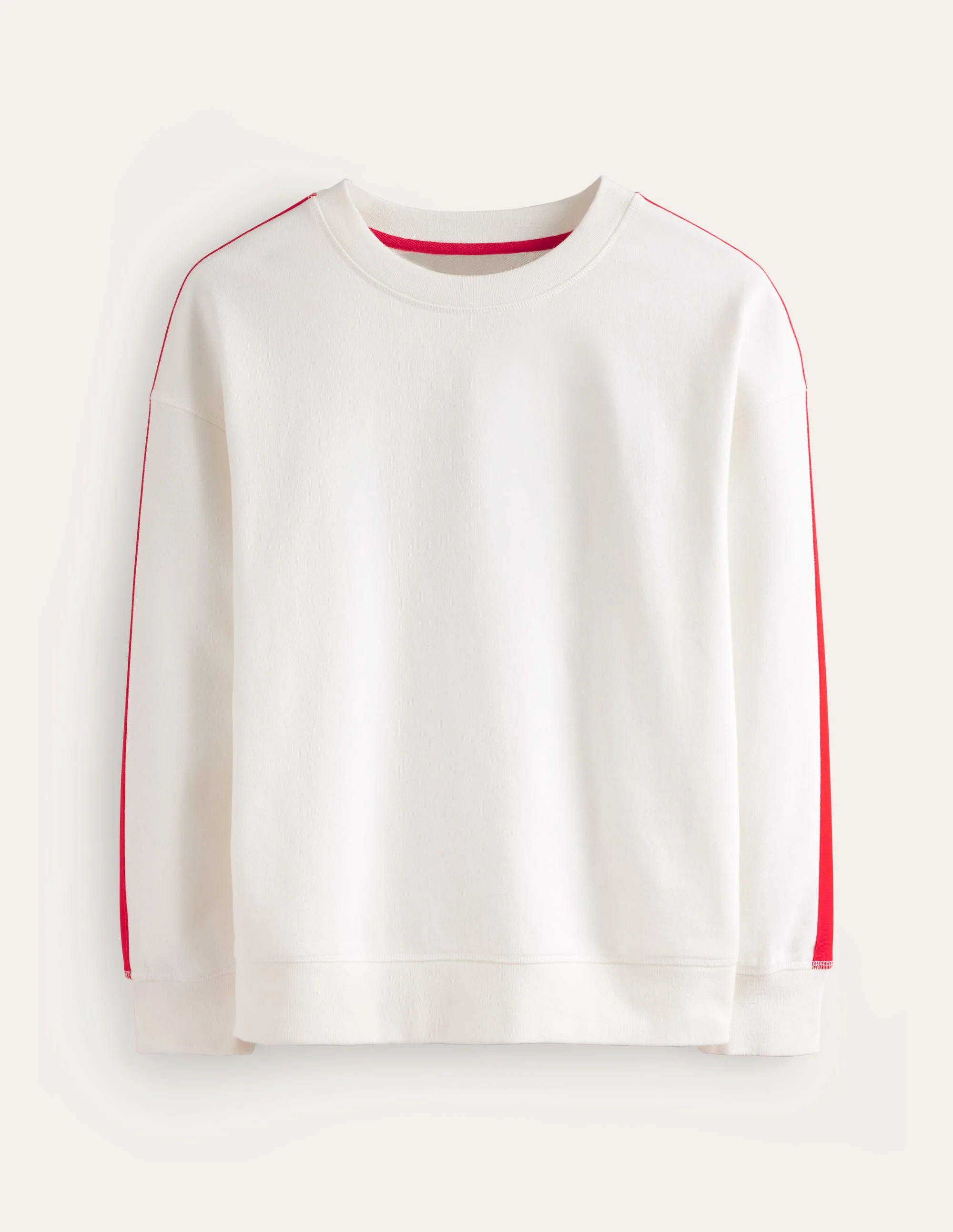 Emi Relaxed Sweatshirt-Ivory Red Stripe - Image 5