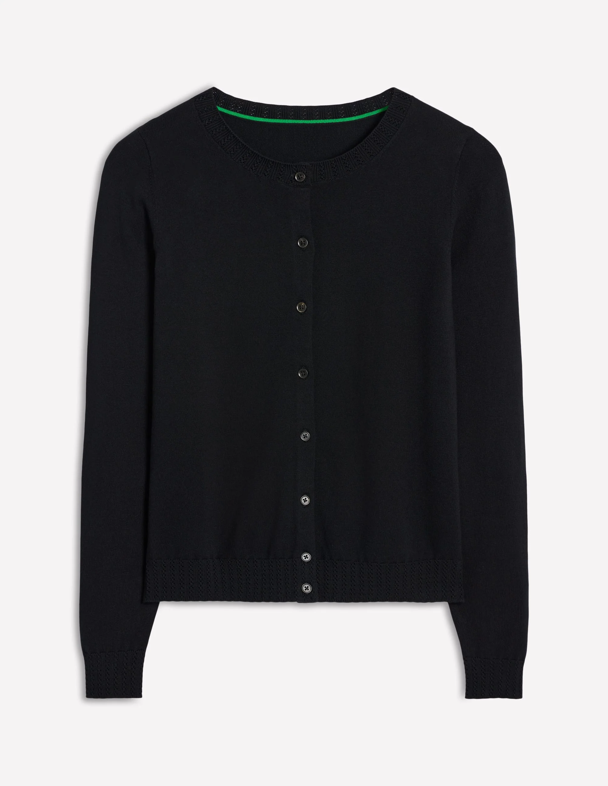 Emilia Cotton Crew Cardigan-Black - Image 5