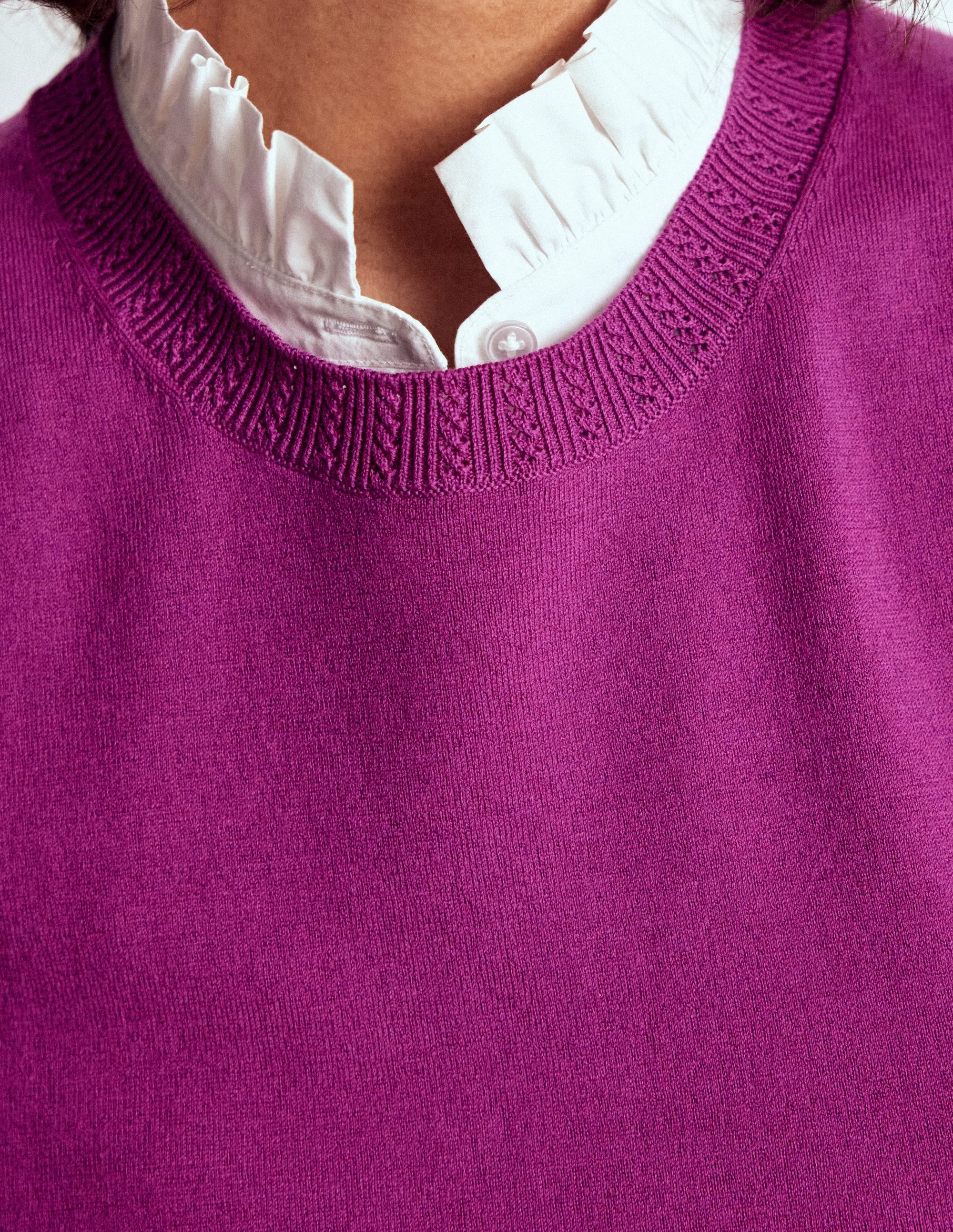 Emilia Cotton Crew Neck Vest-Regal Purple - Image 2
