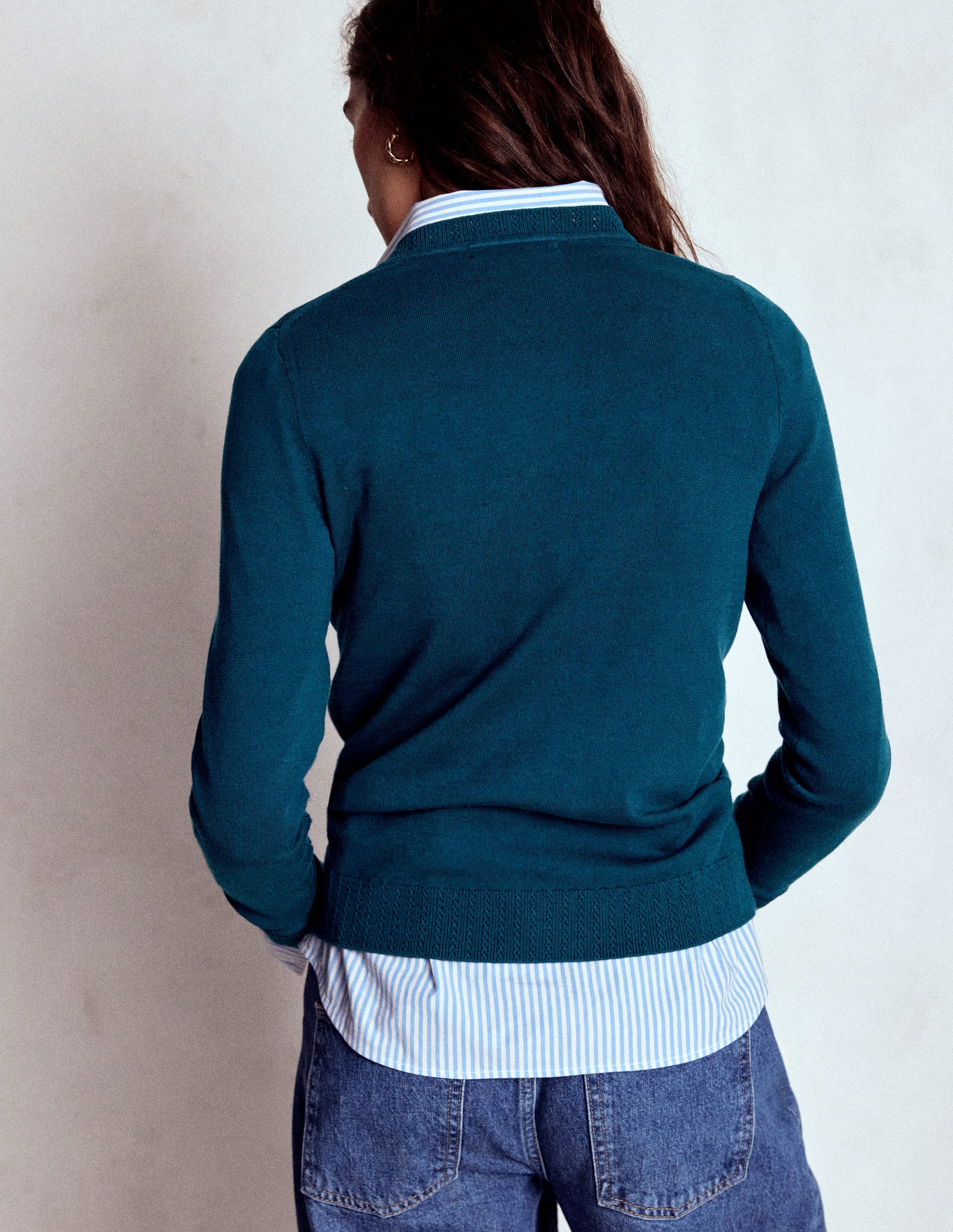 Emilia Cotton Crew Sweater-Harbour Blue - Image 3