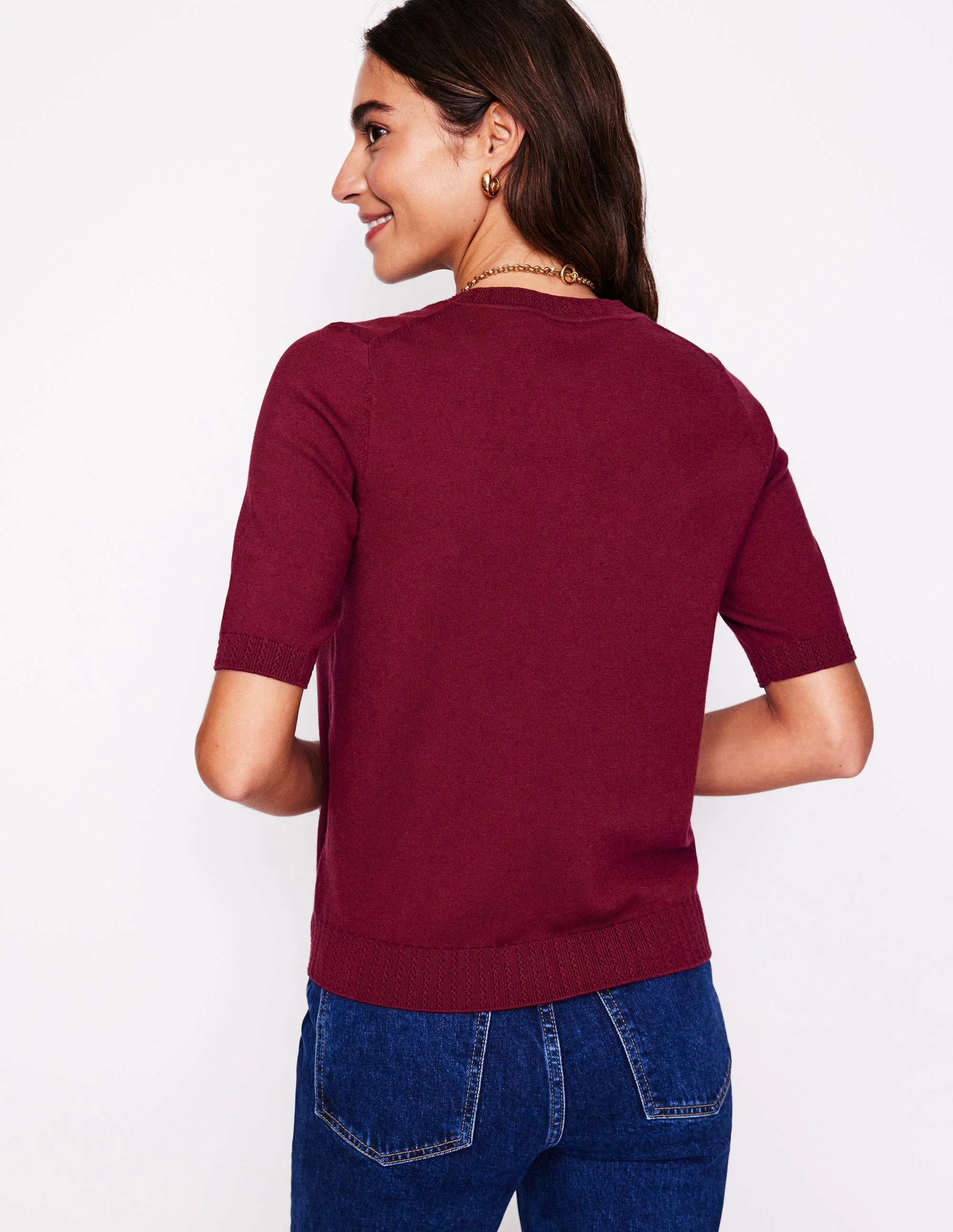Emilia Cotton Crew T-shirt-Deep Wisteria - Image 3