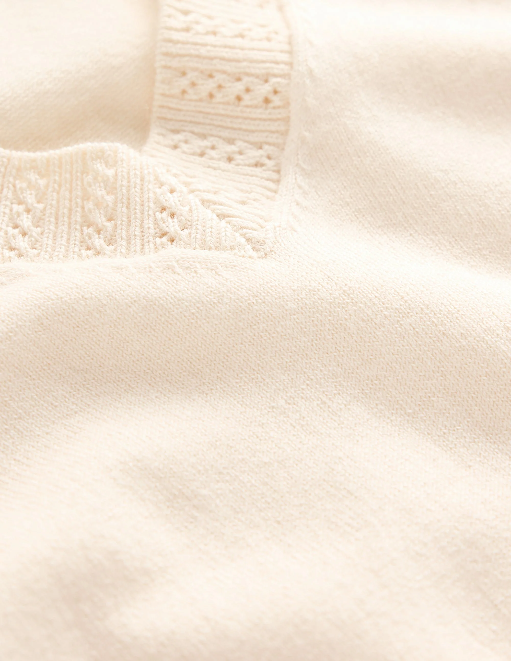 Emilia Cotton V Neck Sweater-Warm Ivory - Image 6