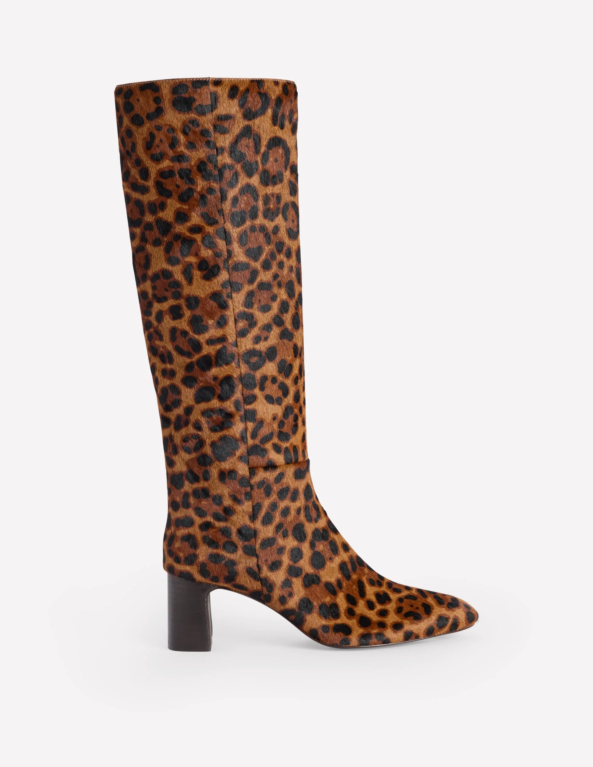 Erica Knee High Leather Boots-Dark Classic Leopard - Image 2