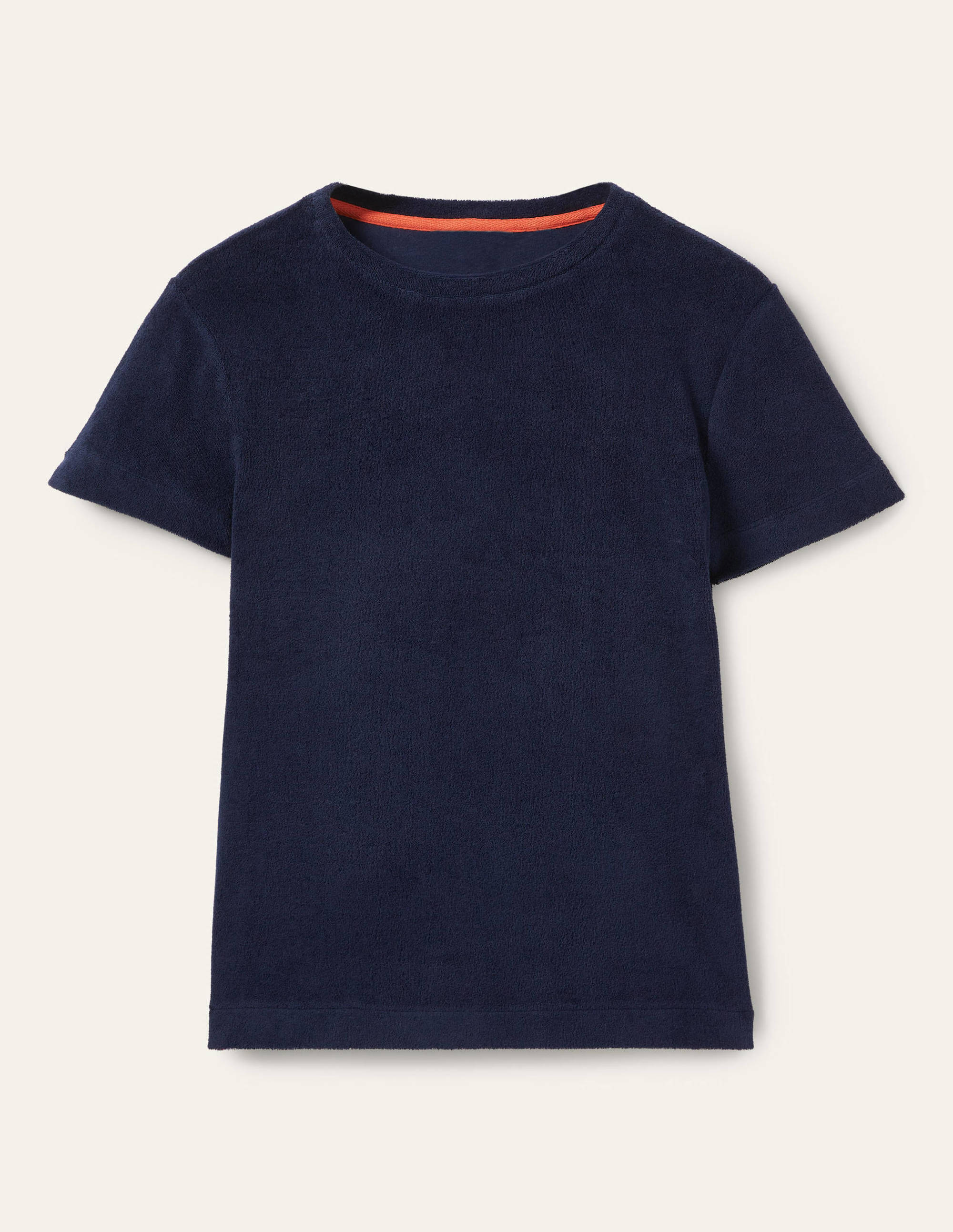Erica Towelling Crew Neck Top-Navy - Image 5