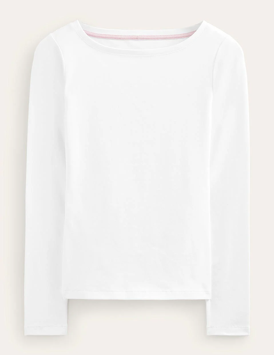 Essential Boat-Neck Jersey Top-White - Image 5
