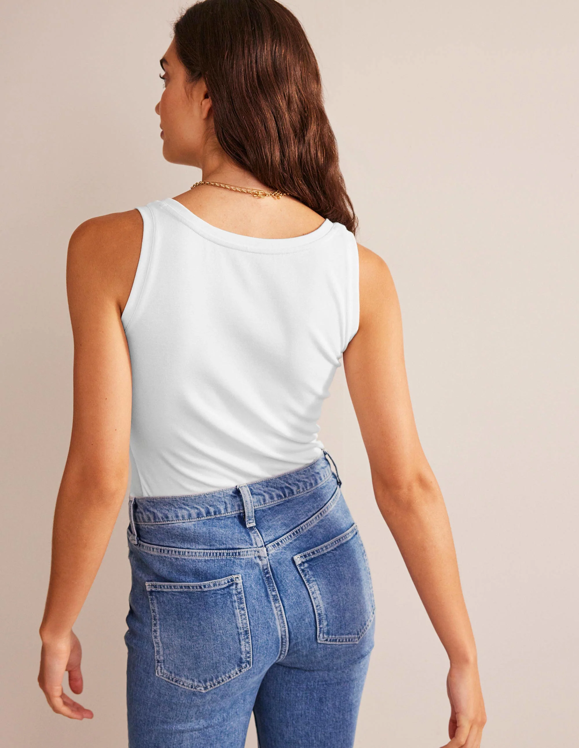 Essential Scoop-Neck Tank-White - Image 3