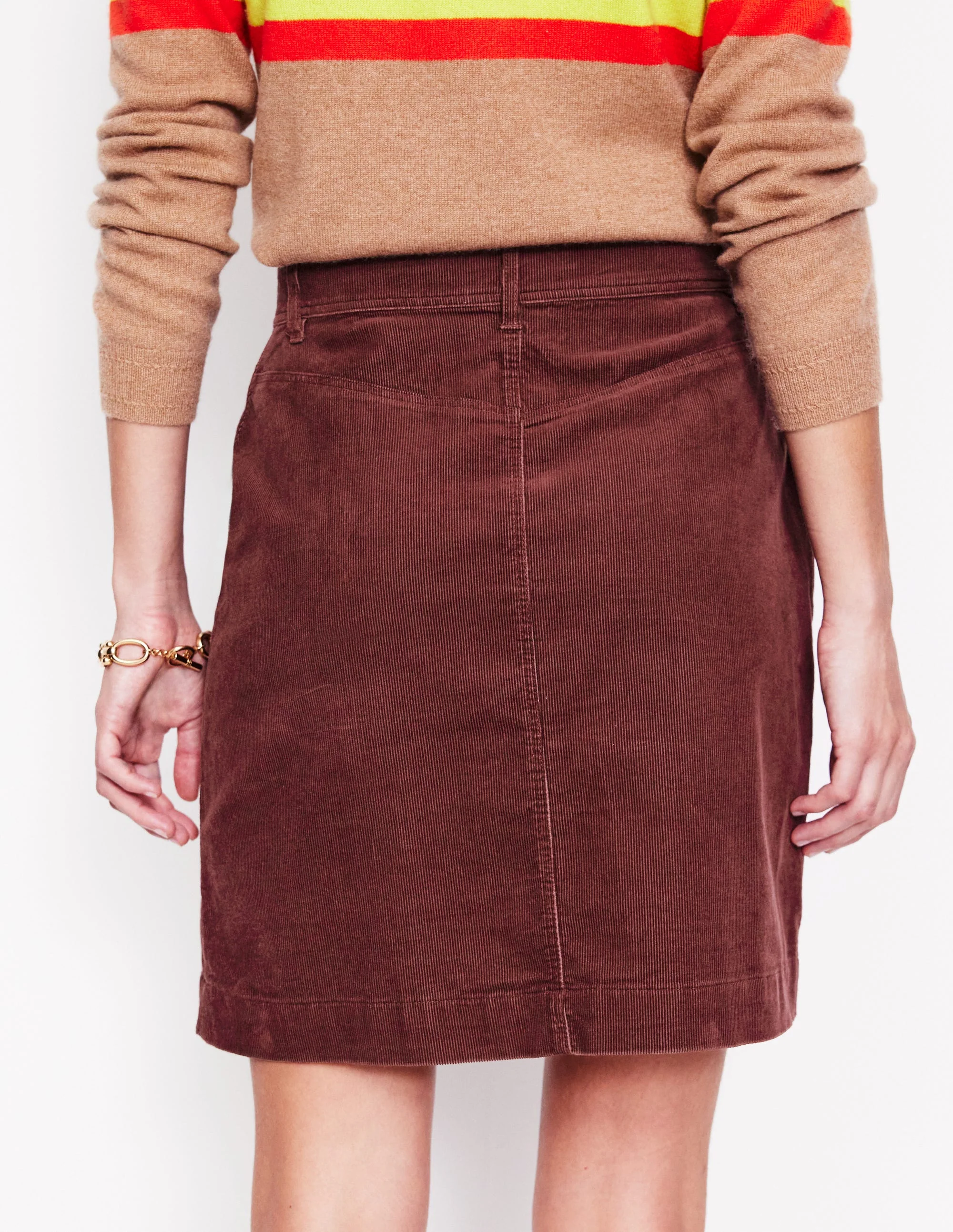Estella Cord Skirt-Chestnut - Image 3