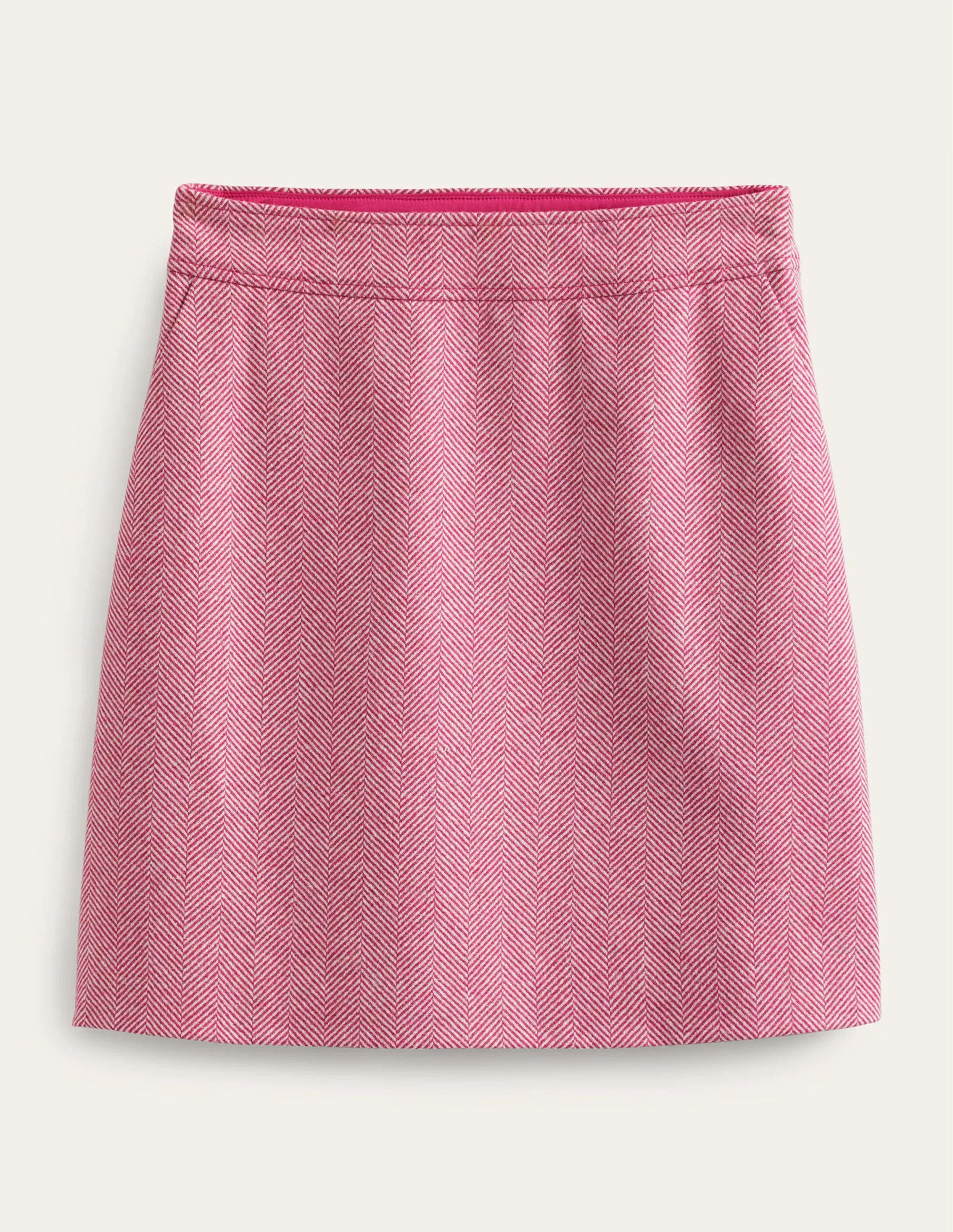 Estella Tweed Mini Skirt-Pink Herringbone - Image 6