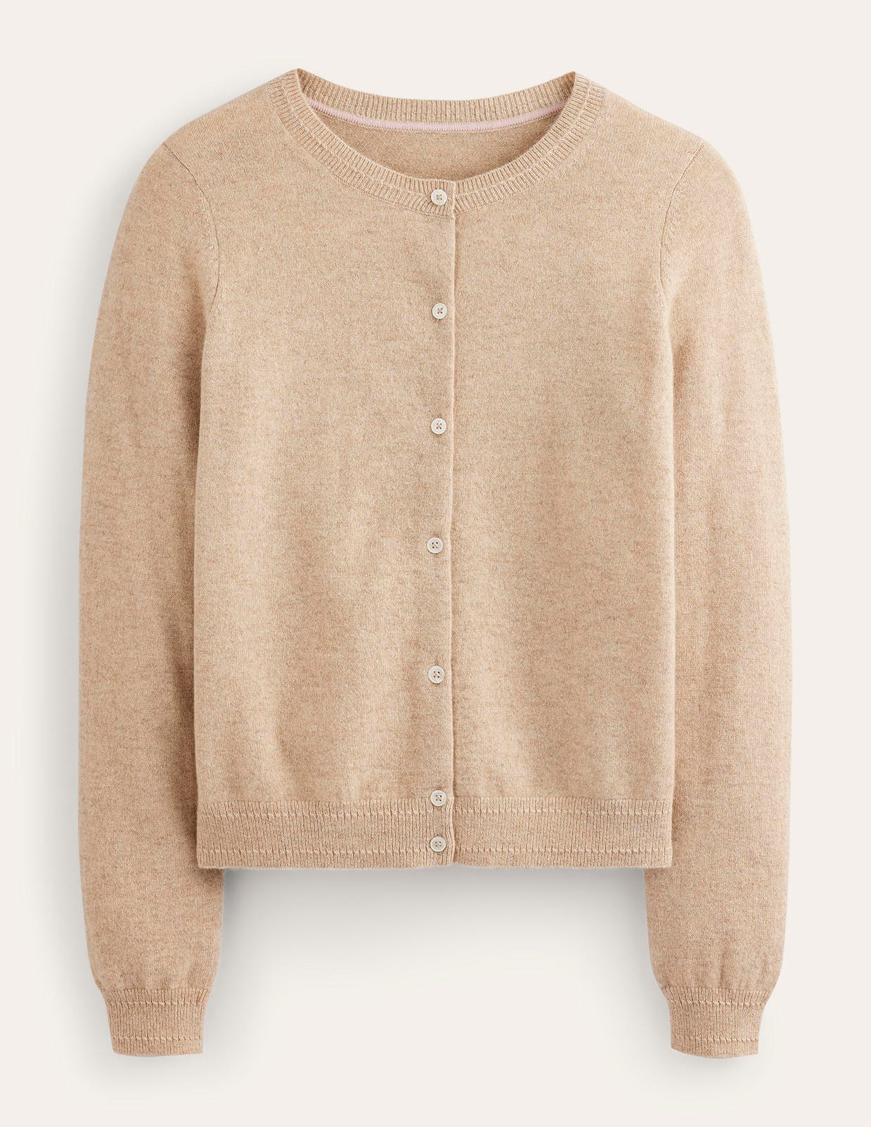Eva Cashmere Crew Cardigan-Chinchilla Melange - Image 7