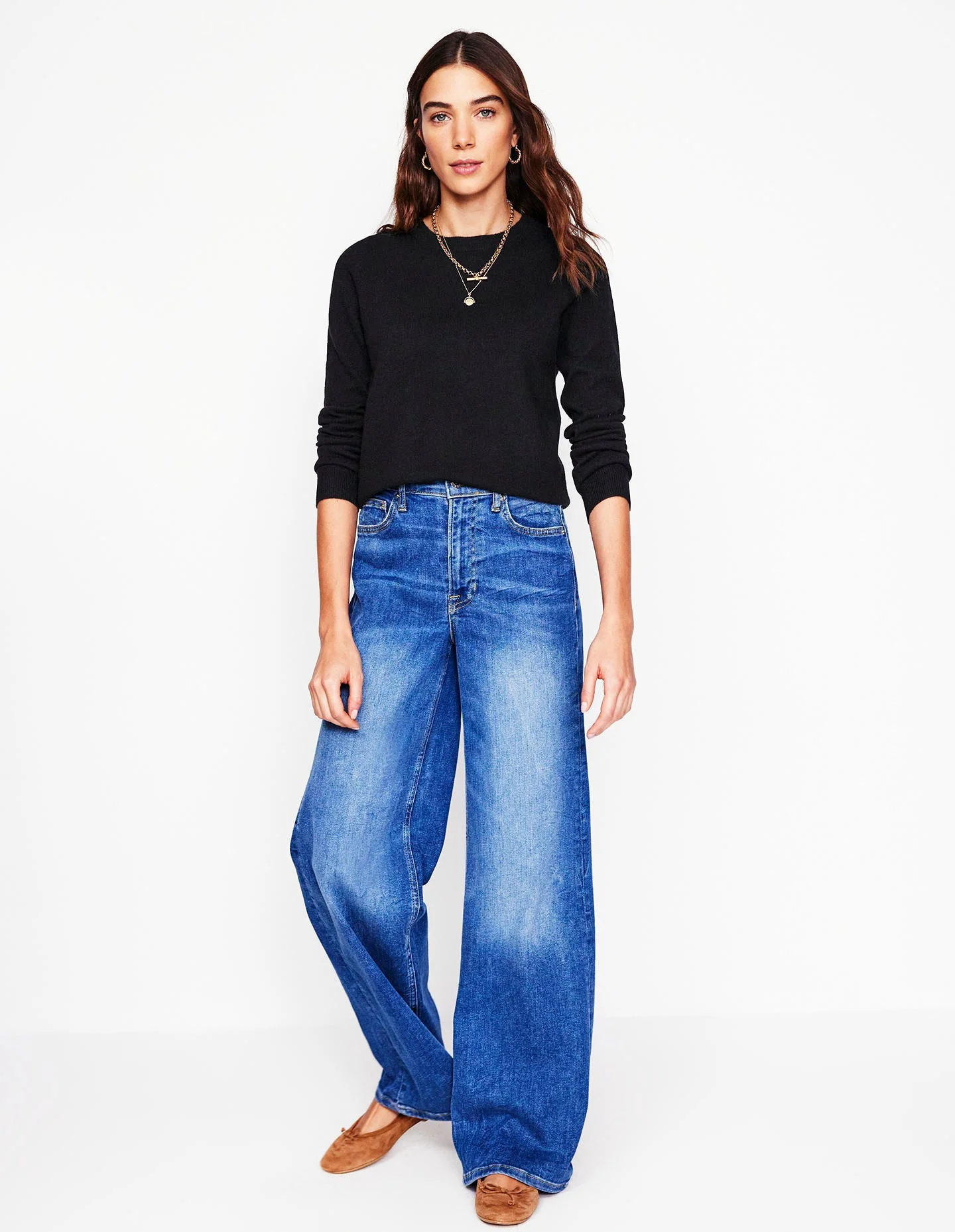 Eva Cashmere Crew Neck Sweater-Black - Image 4