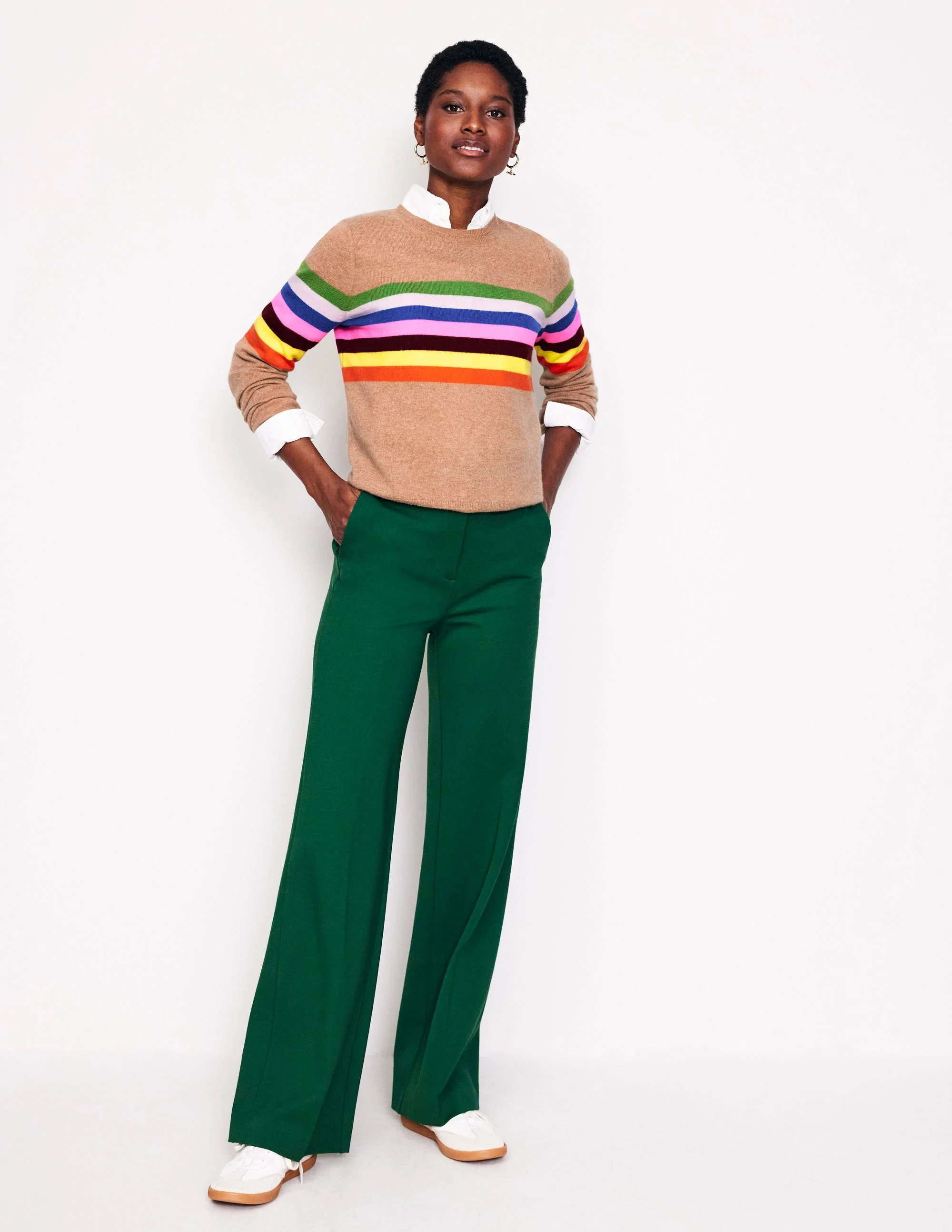 Eva Cashmere Crew Neck Sweater-Chinchilla Melange - Image 5