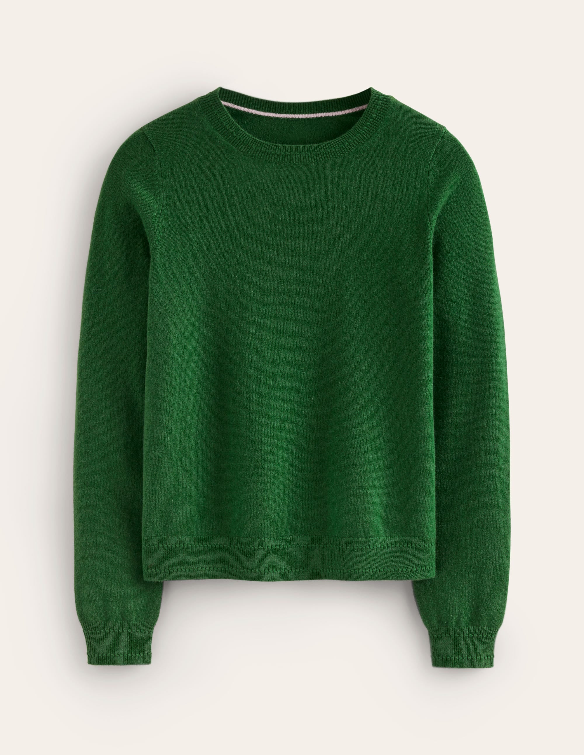 Eva Cashmere Crew Neck Sweater-Pine Green - Image 5