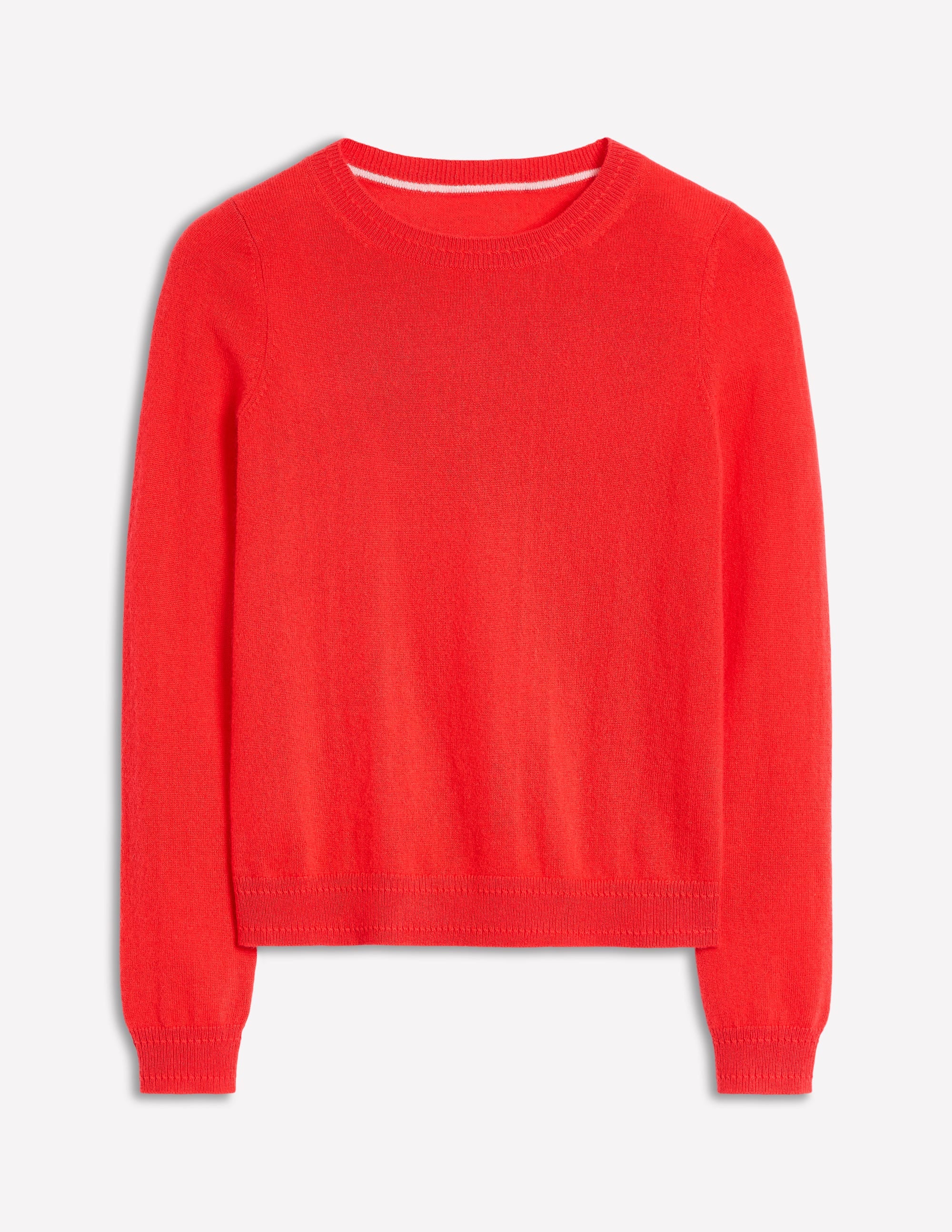 Eva Cashmere Crew Neck Sweater-Strawberry Tart Red - Image 5
