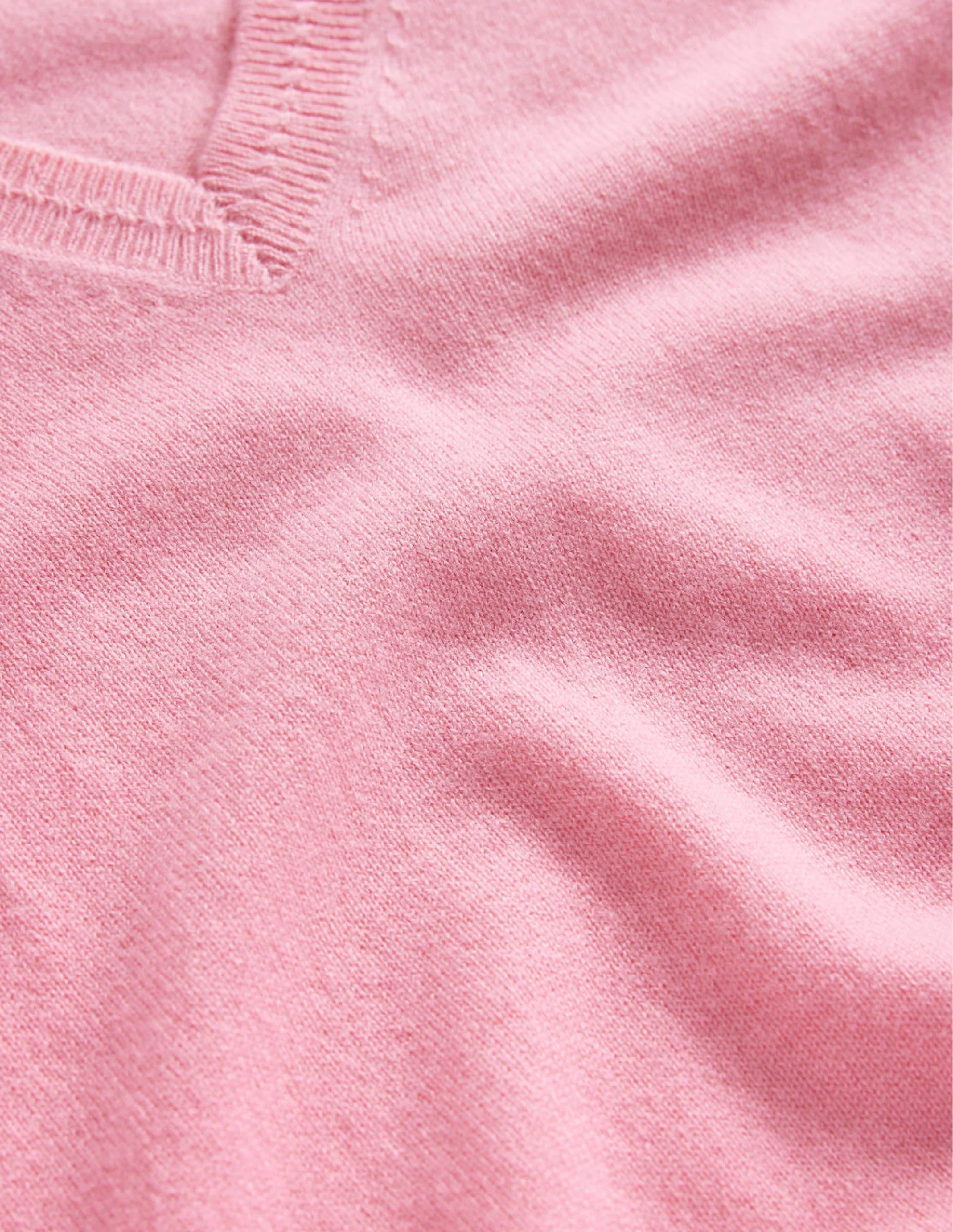 Eva Cashmere V-Neck Sweater-Azalea Pink - Image 6