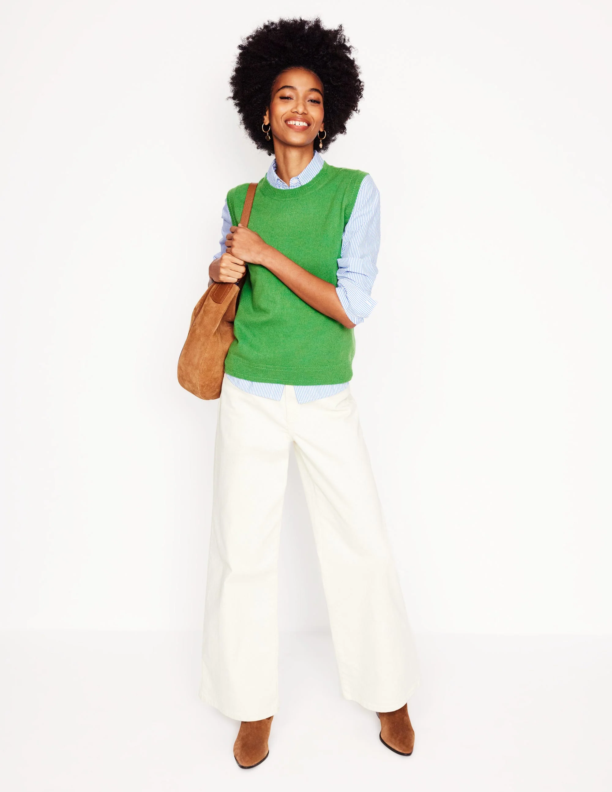 Eva Cashmere Vest-Paradise Green - Image 4
