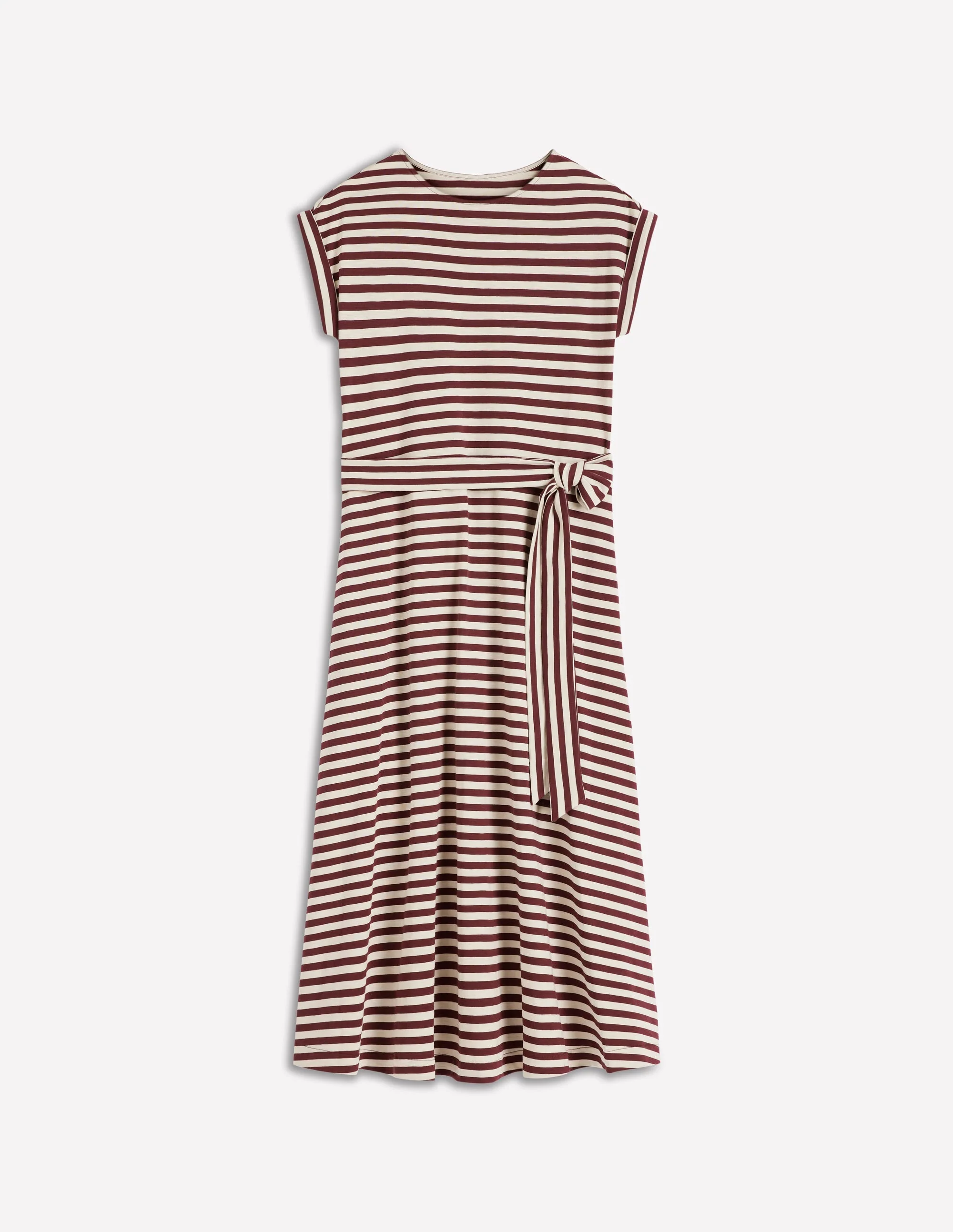 Eve Jersey Midi Dress-Deep Wisteria, Ivory Stripe - Image 6