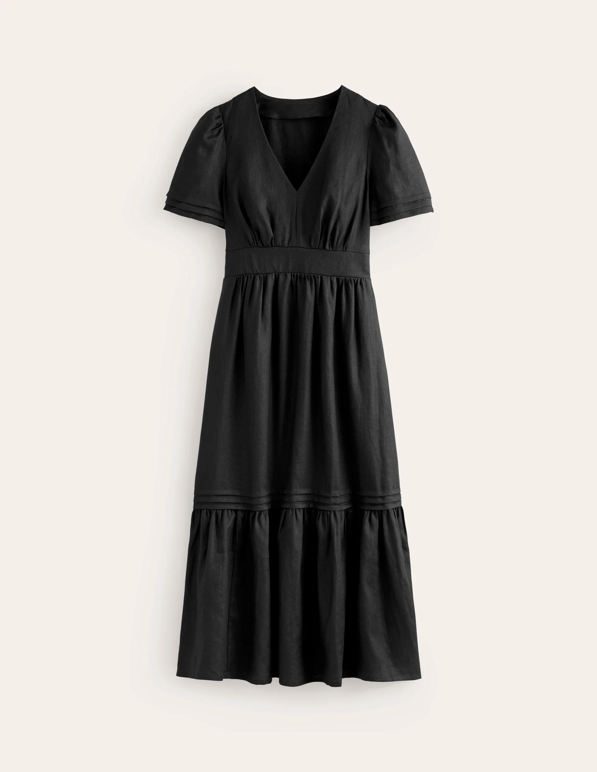 Eve Linen Midi Dress-Black - Image 5