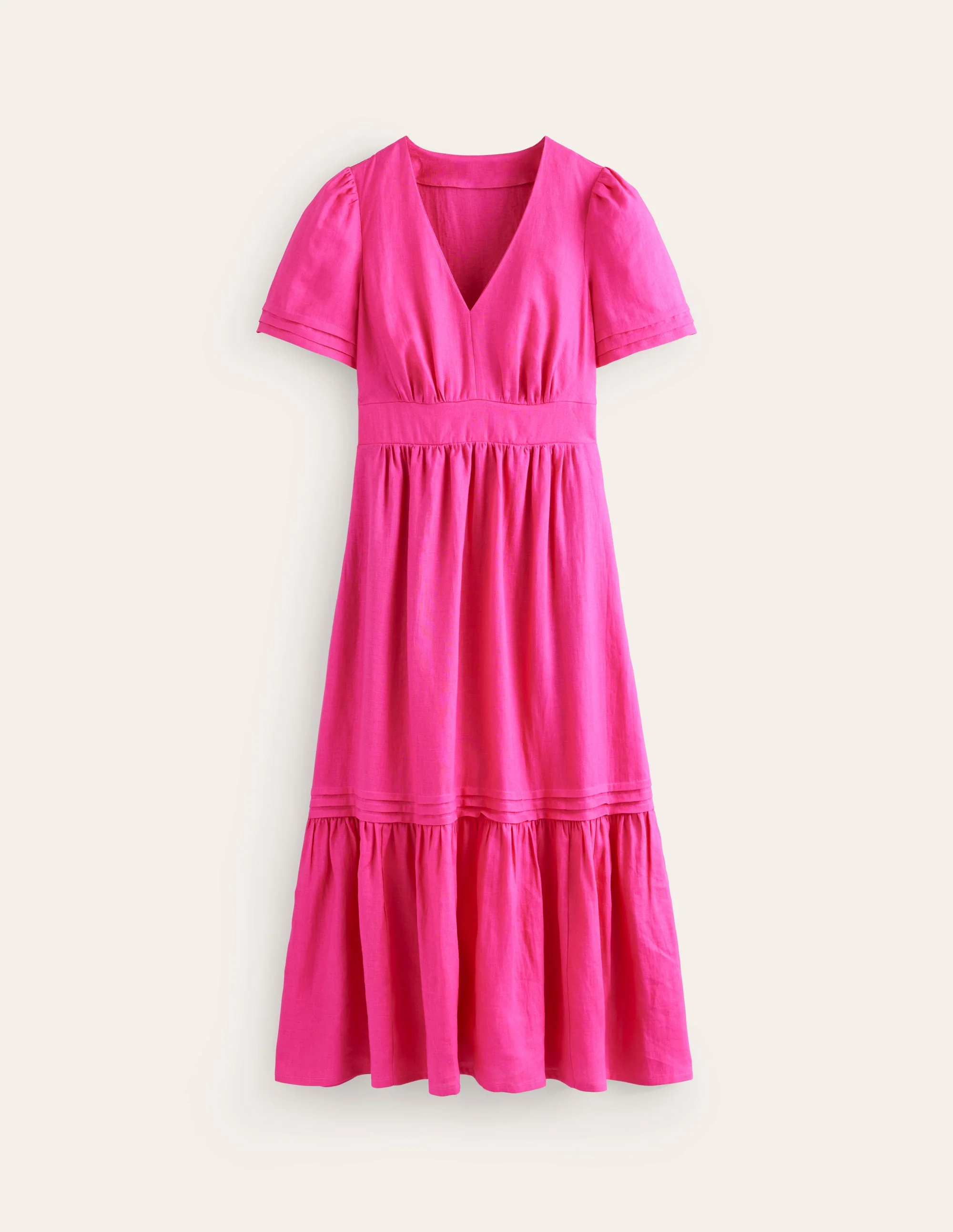 Eve Linen Midi Dress-Pop Pansy - Image 5