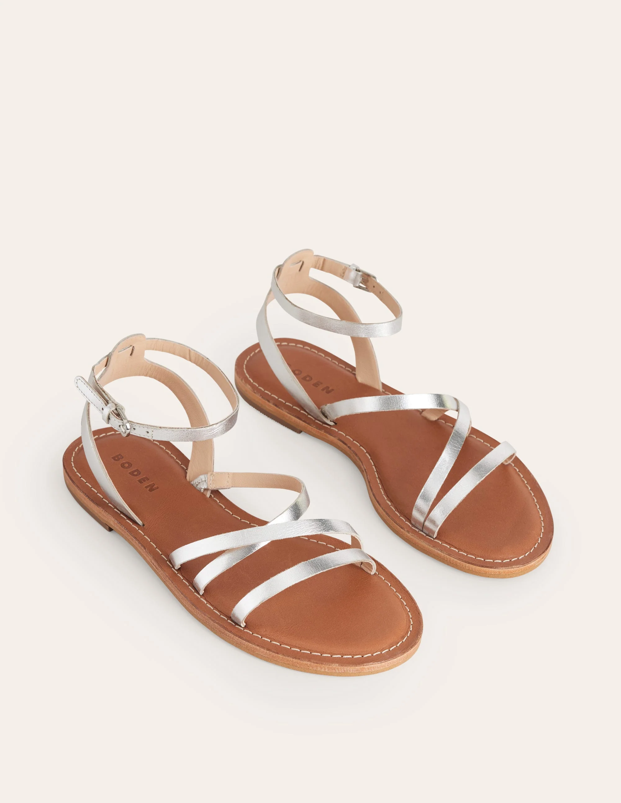 Everyday Flat Sandals-Silver Metallic - Image 3