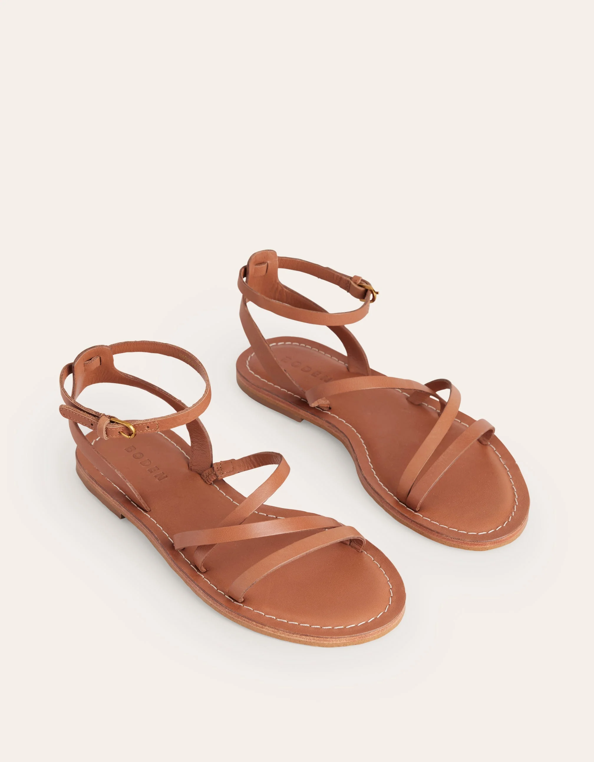 Everyday Flat Sandals-Tan Leather - Image 3