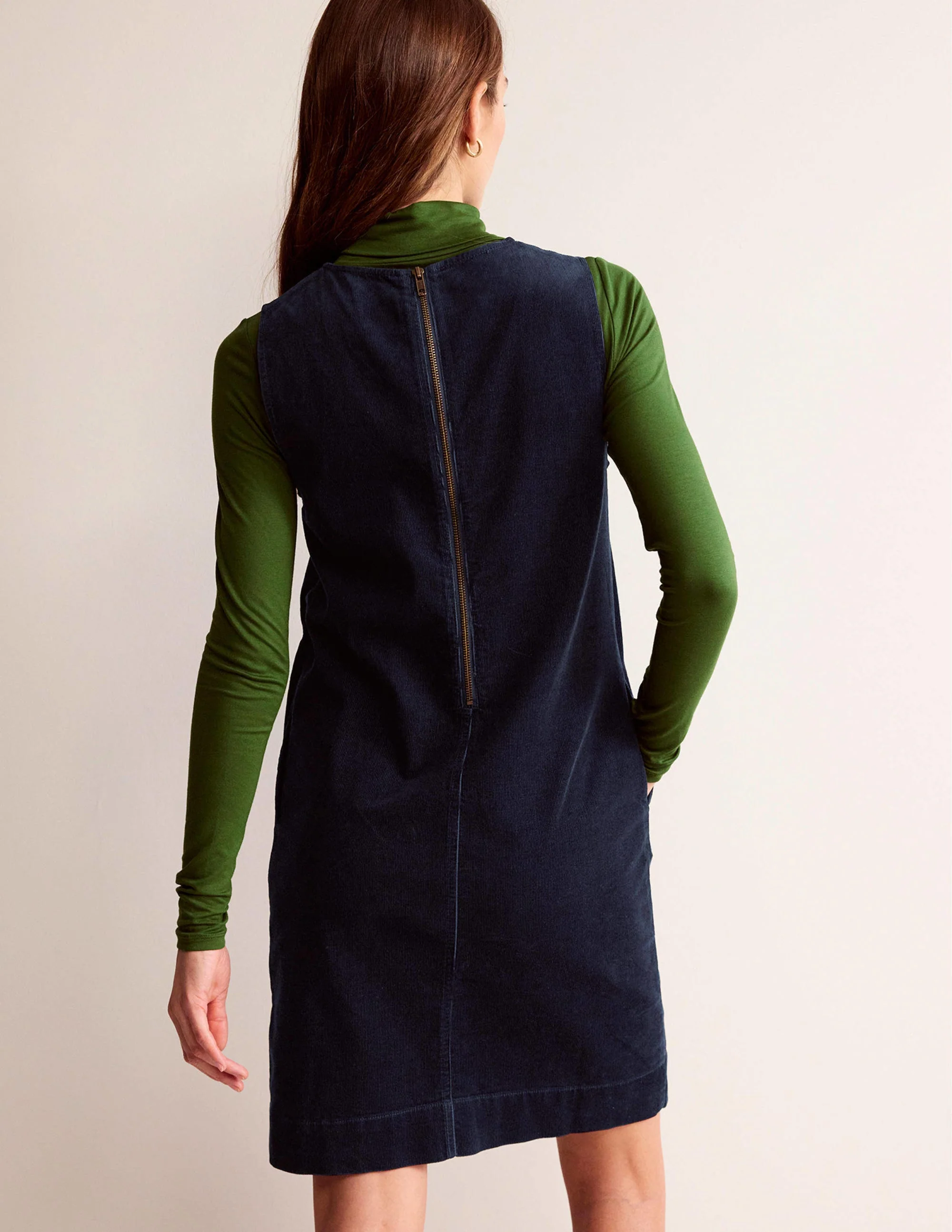 Evie Cord Shift Dress-Navy - Image 3