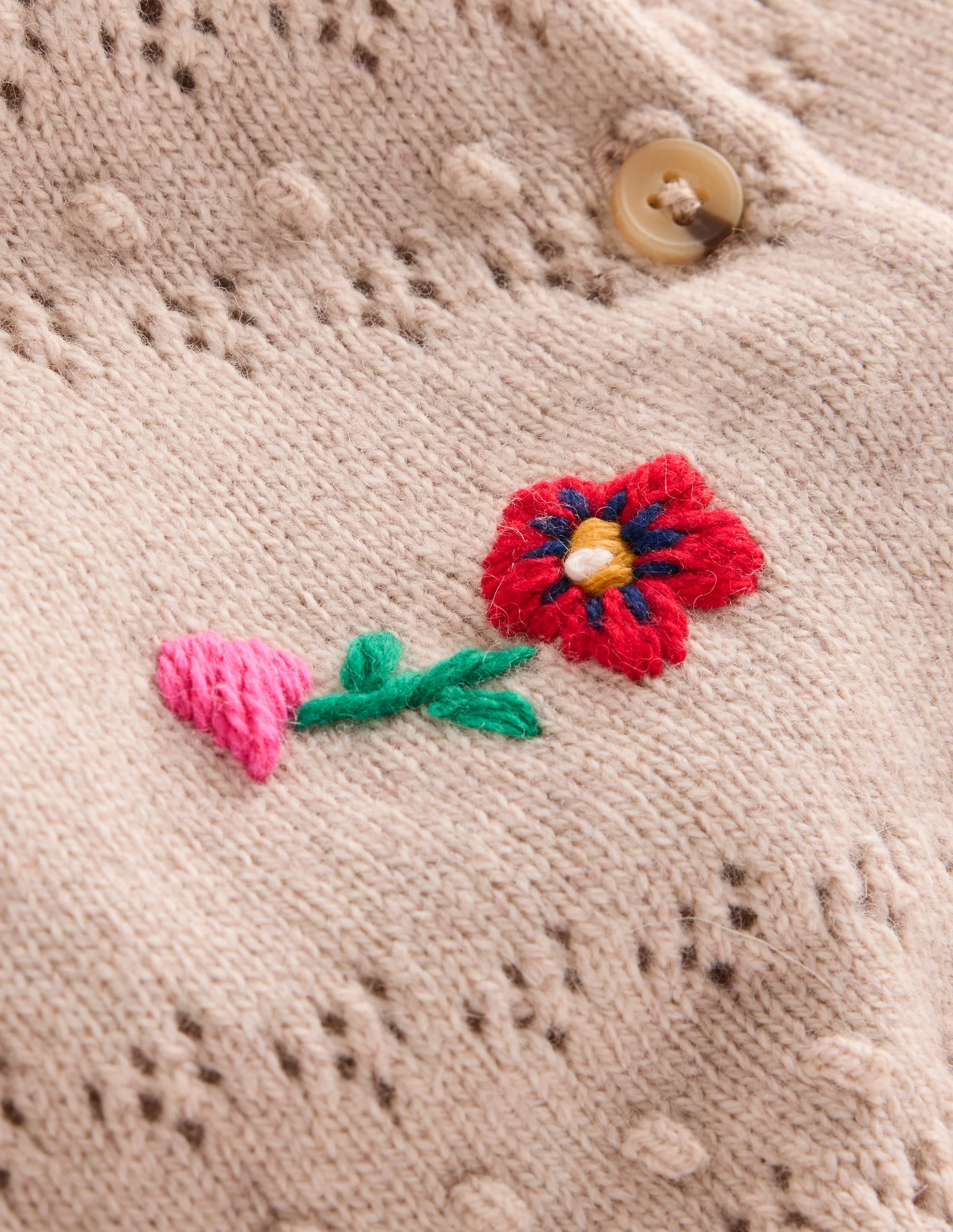 Fae Embroidered Cardigan-Oatmeal Melange - Image 7