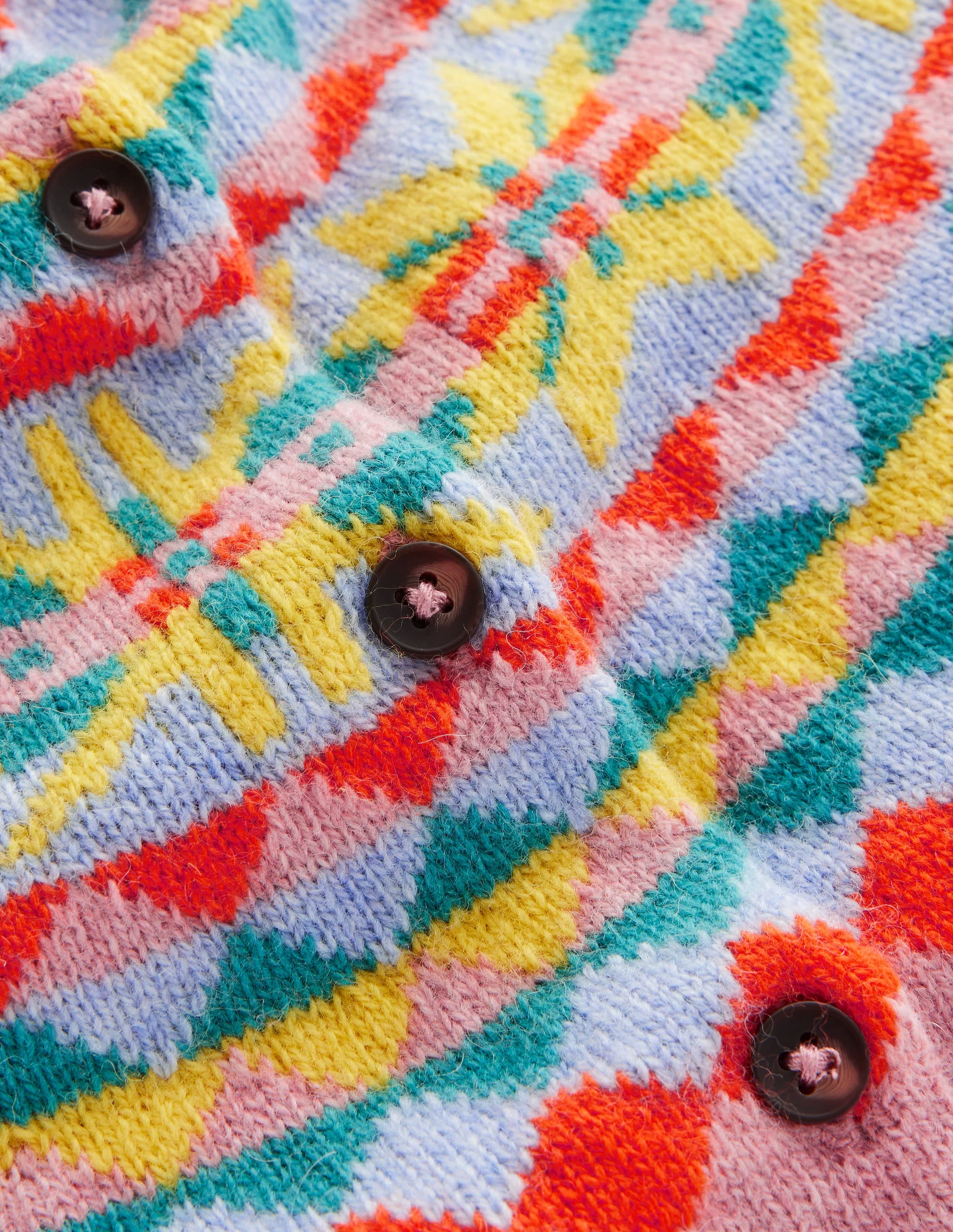 Fae Fair Isle Frilled Cardigan-Old Rose Pink - Image 6
