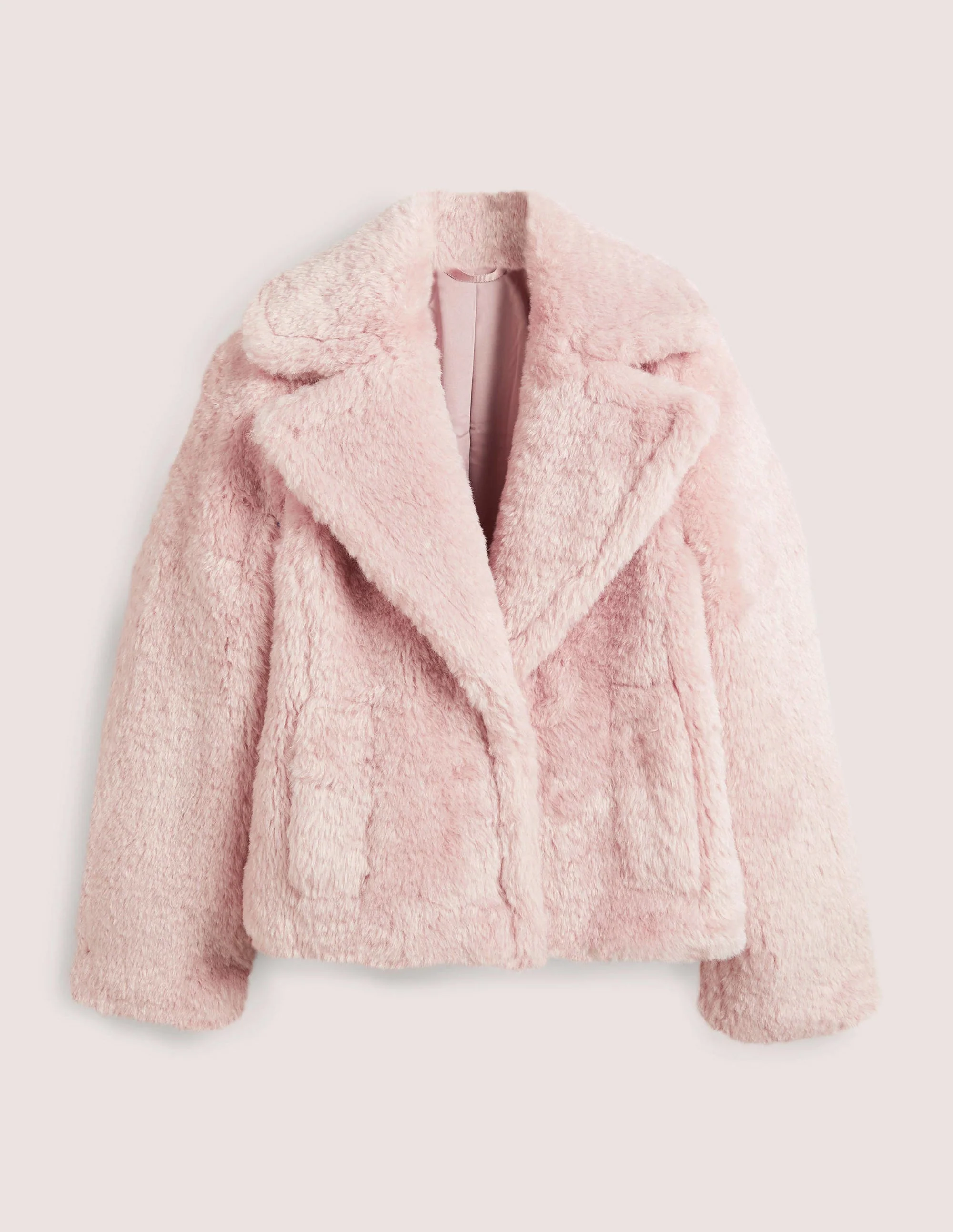 Faux Fur Jacket-Pale Pink - Image 5