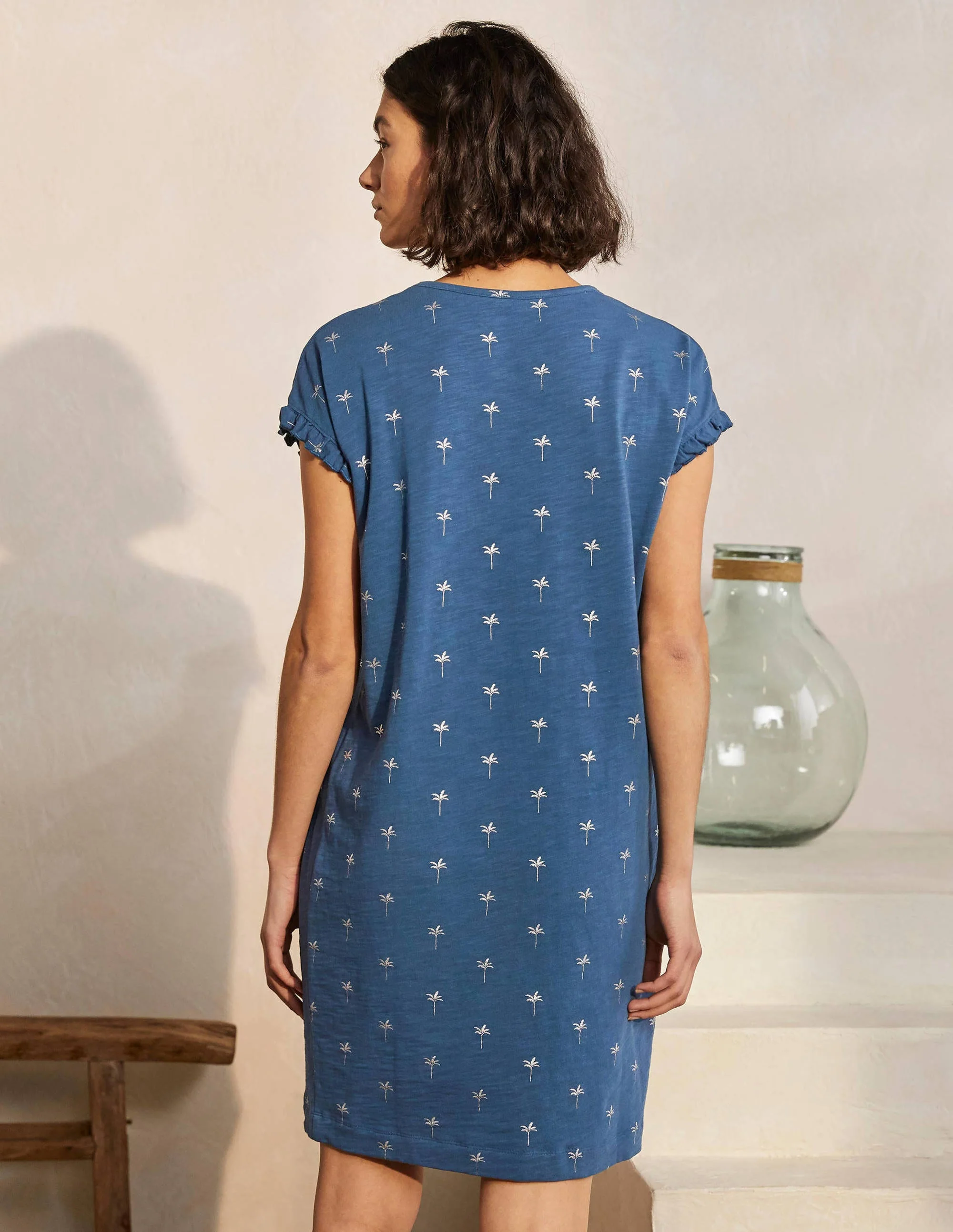 Faye Jersey T-shirt Dress-Aircraft, Rainforest Stamp - Image 3