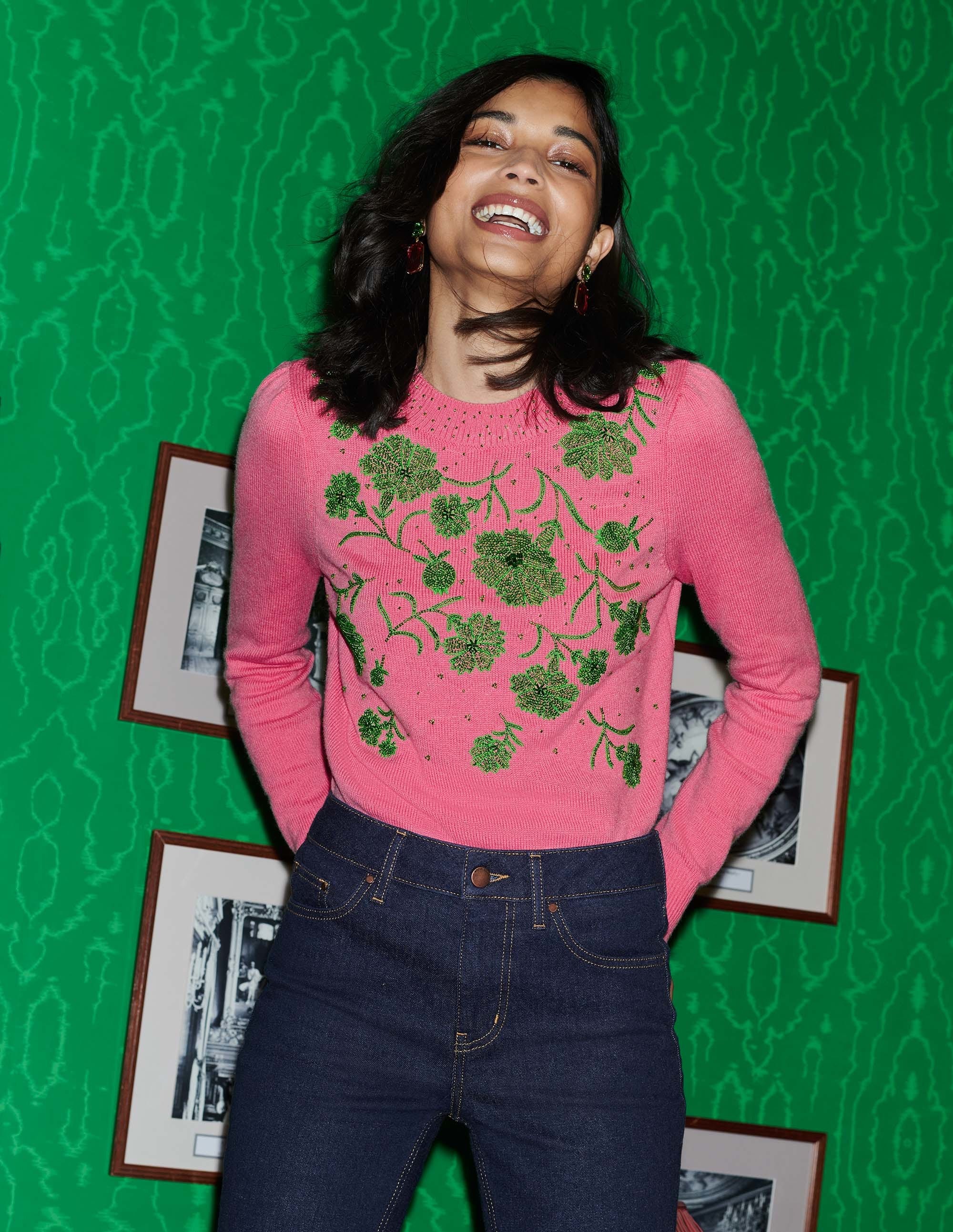 Felicity Embellished Sweater-Flamingo Pink - Image 5