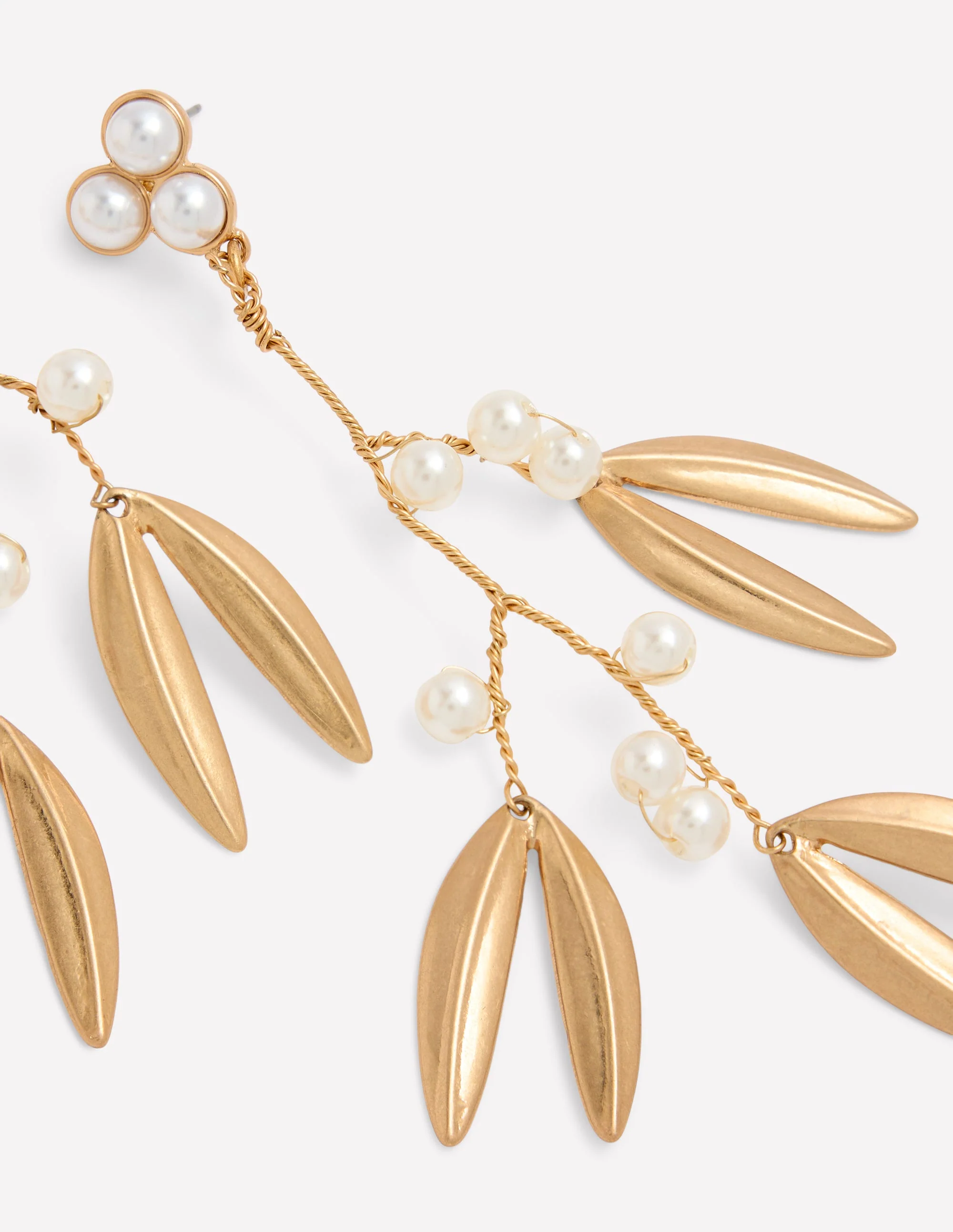 Festive Metal Earrings-Pearl - Image 3