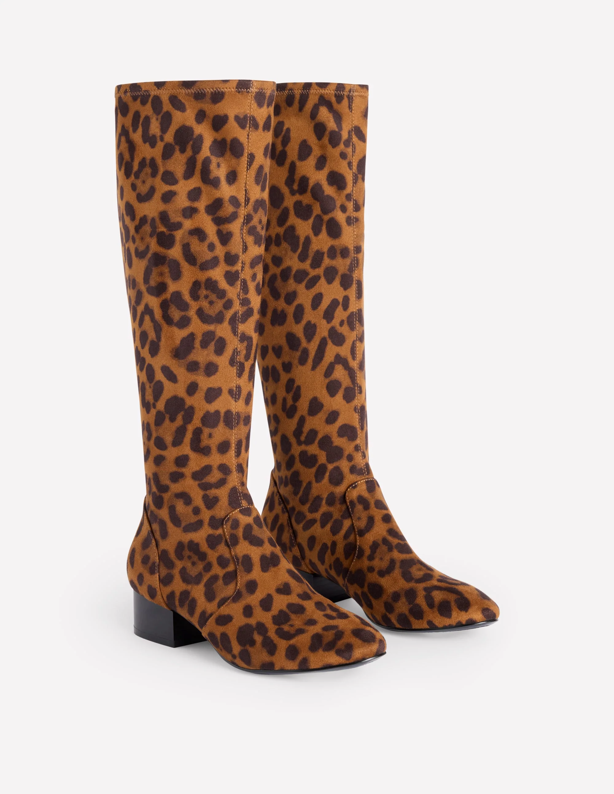 Flat Stretch Knee Boots-Leopard - Image 3