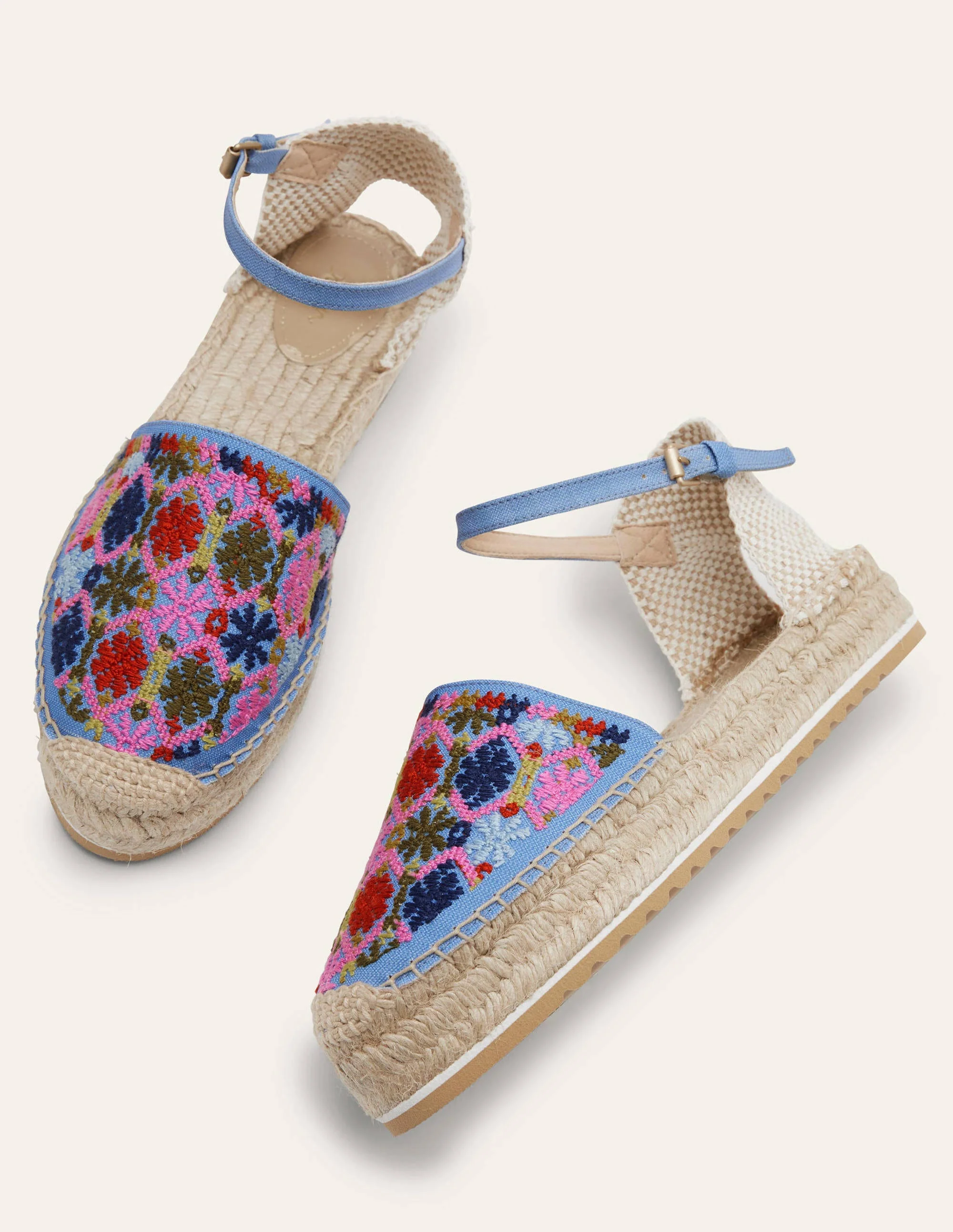 Flatform Espadrilles-Chambray Embroidery - Image 3